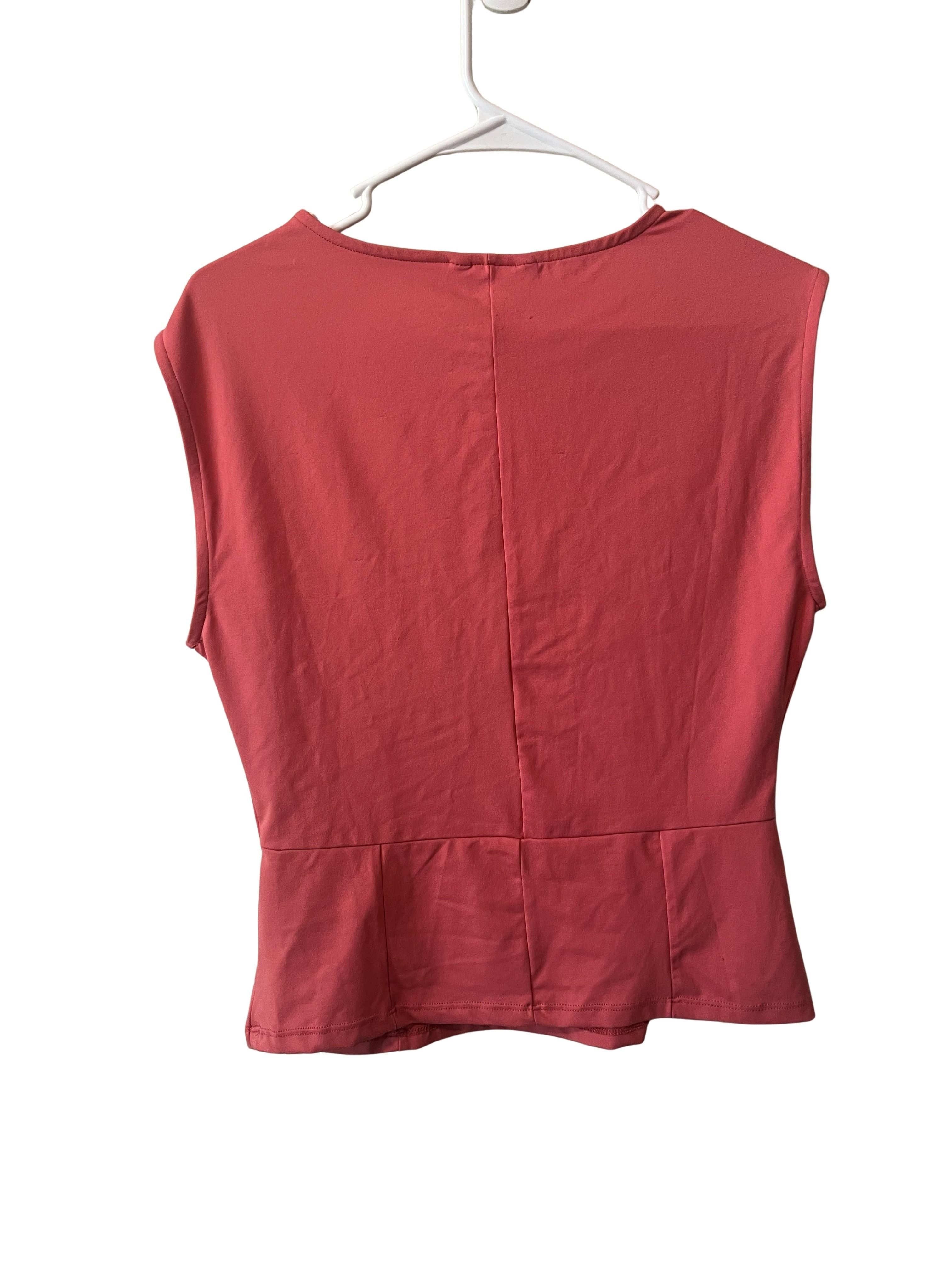 Maeve Coral Pink Sleeveless Peplum Top Size M