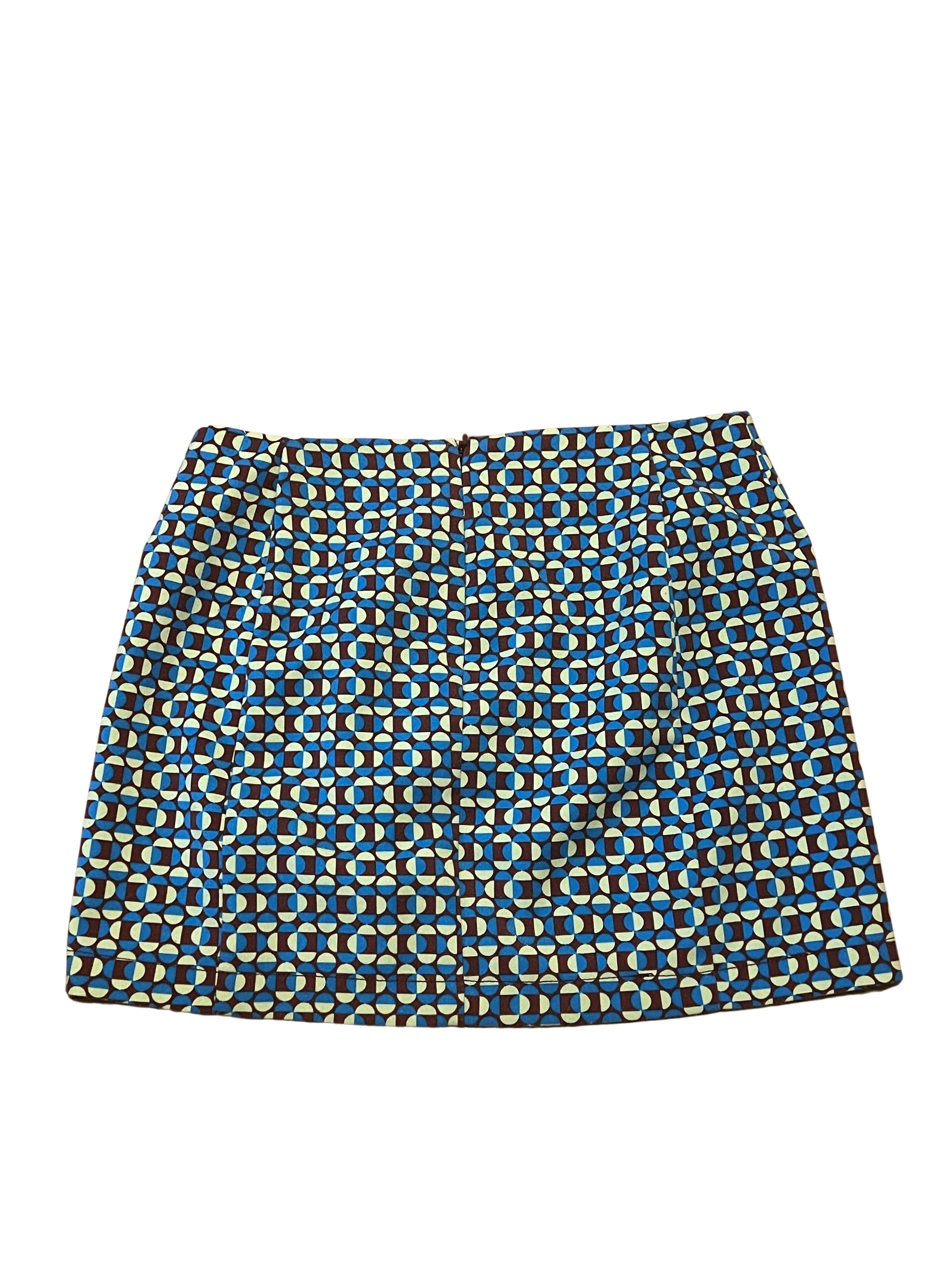 Urban Outfitters Blue Geometric Print Mini Skirt - Size M