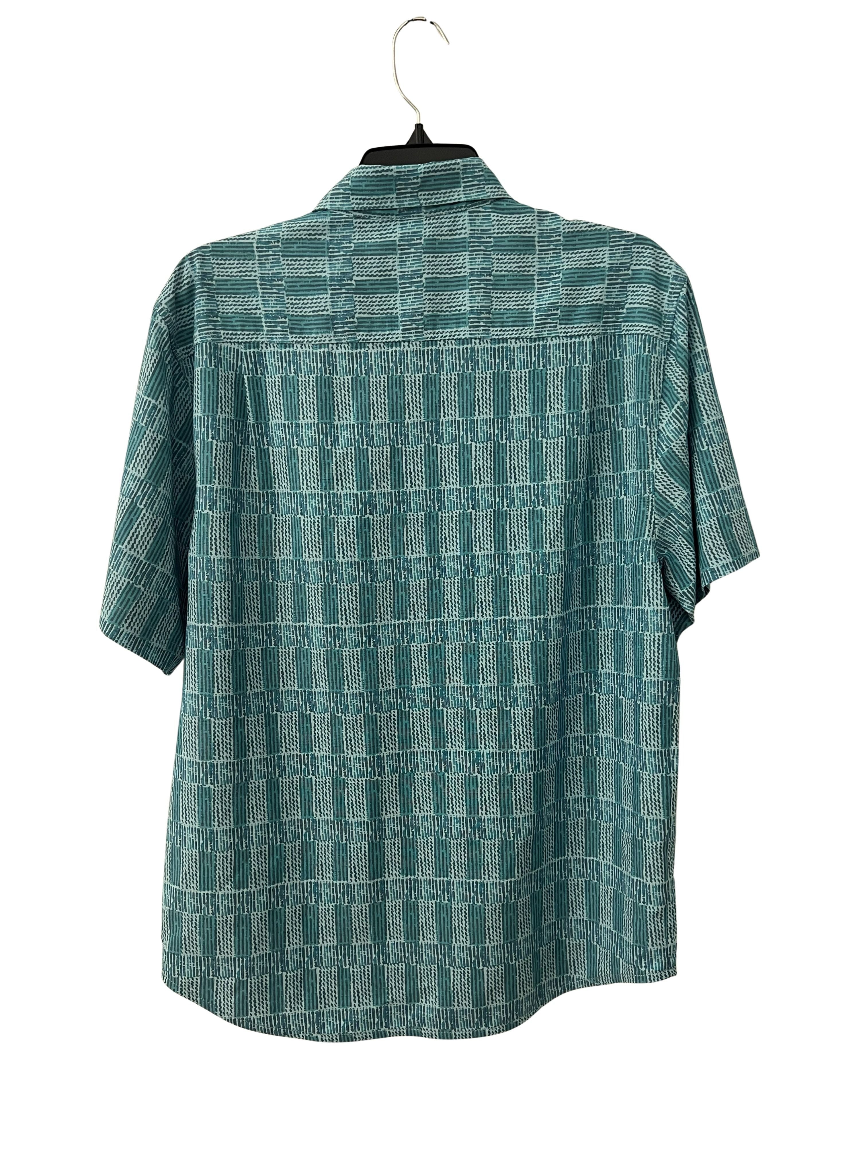 Tommy Bahama Coastal Ease Siena Geo Shirt Deep Lagoon Sz S NWT