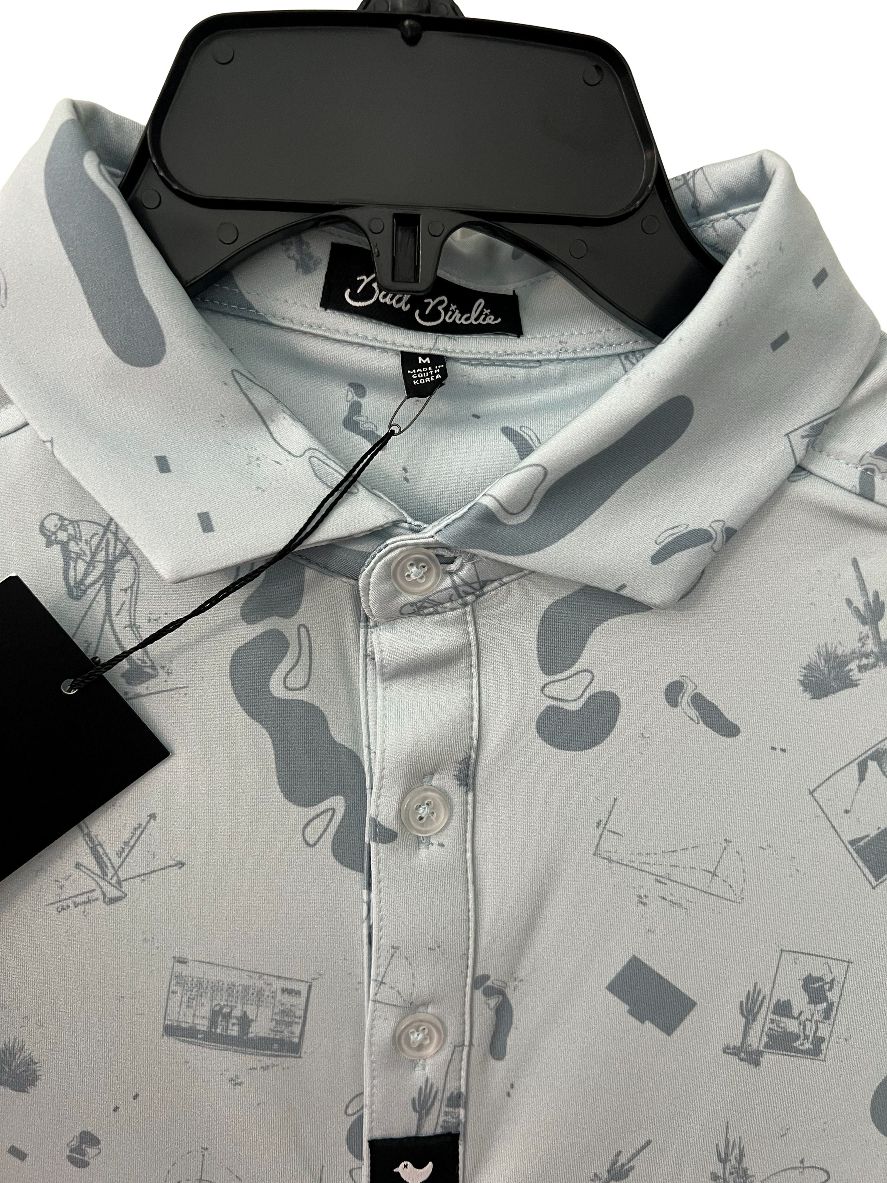 Bad Birdie Men's Golf Polo Shirt Size M Novelty Print NWT