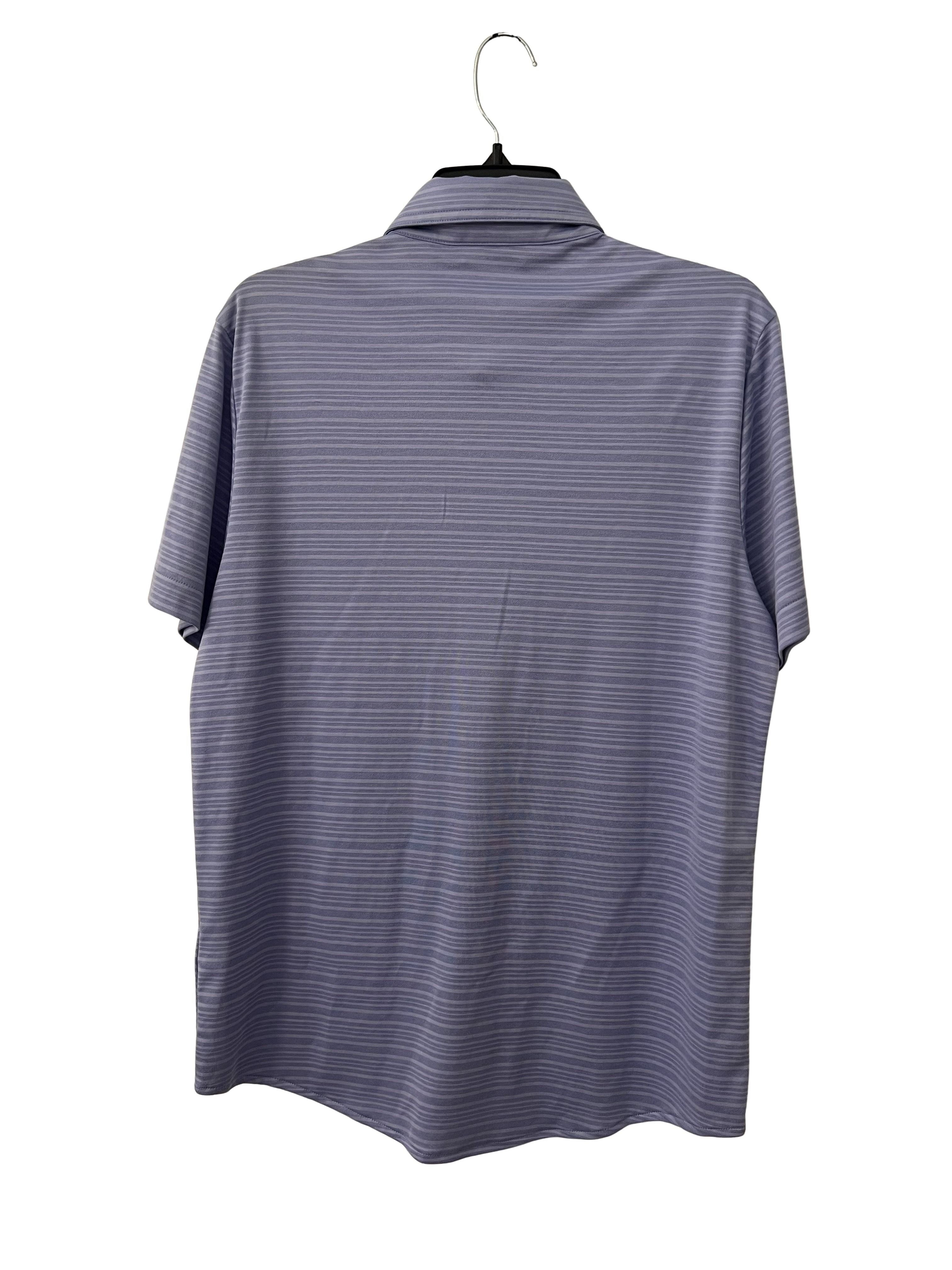 TravisMathew Men's Short Sleeve Button-Up Shirt, Striped Blue, NWT