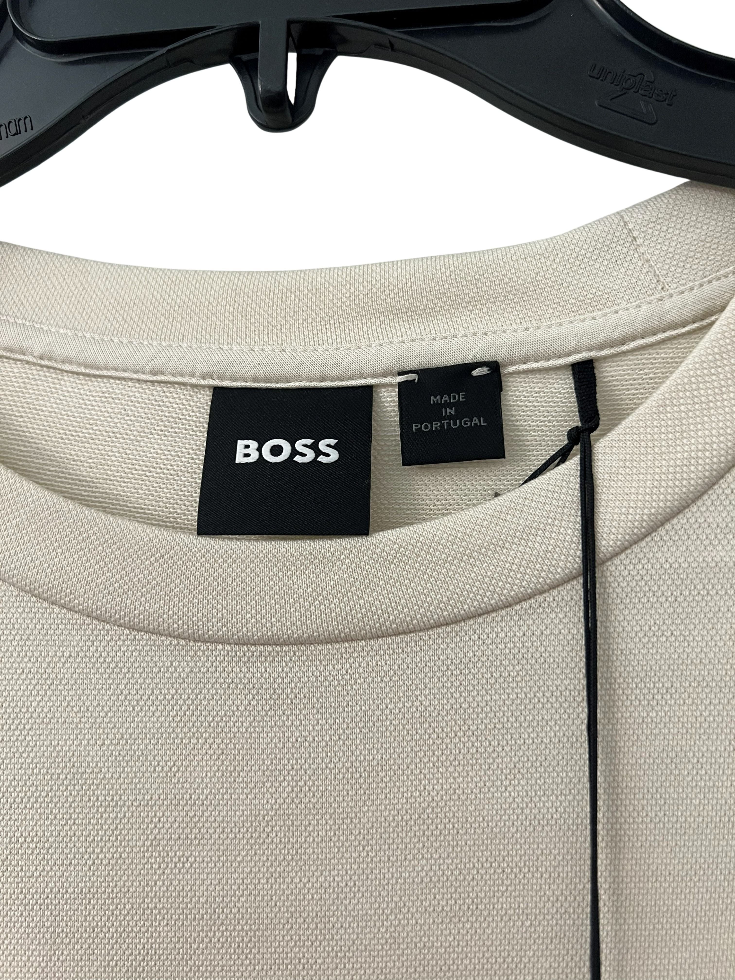 BOSS Men's Beige Pique T-Shirt NWT - Lyocell Cotton Blend