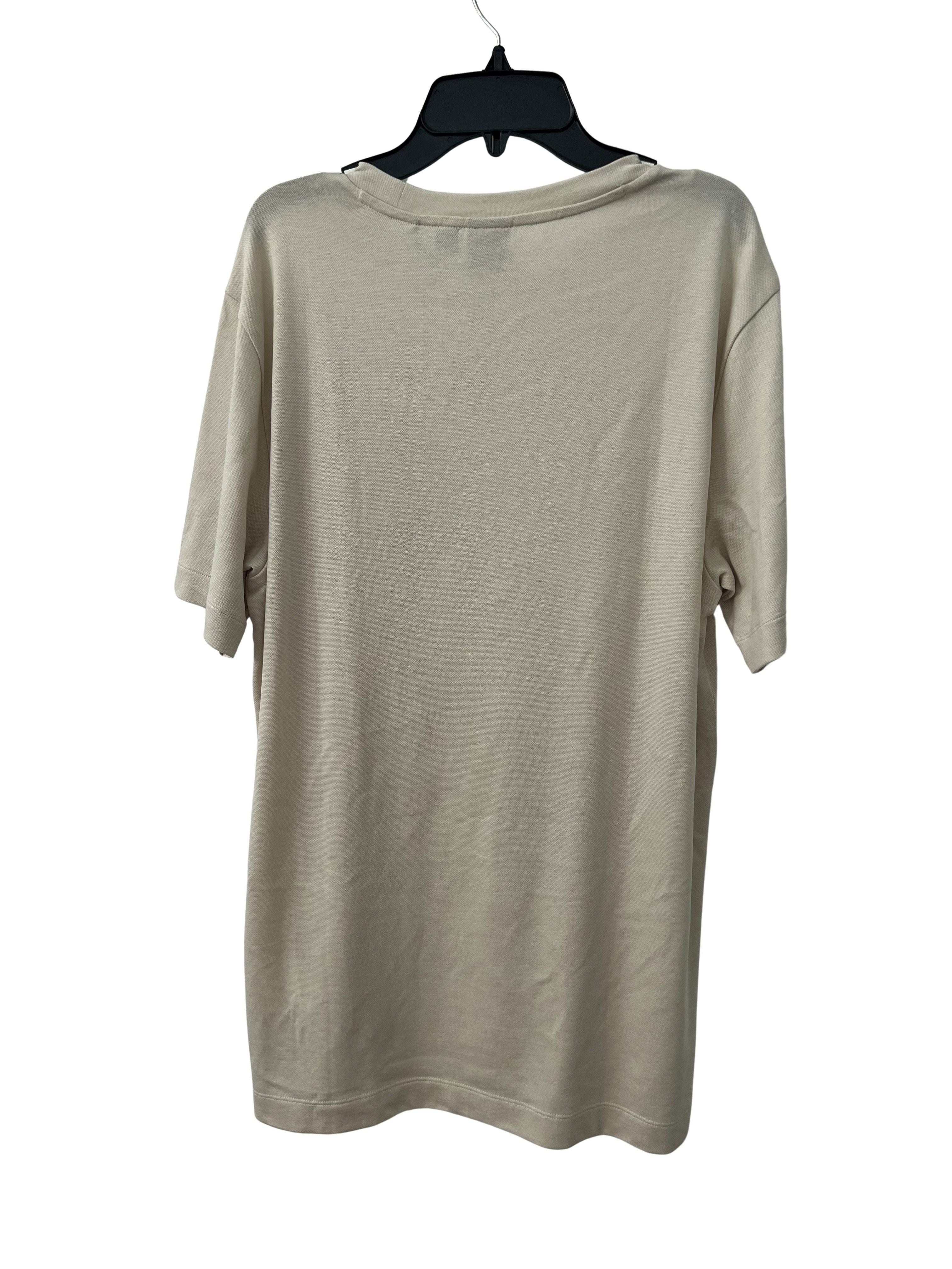 BOSS Men's Beige Pique T-Shirt NWT - Lyocell Cotton Blend