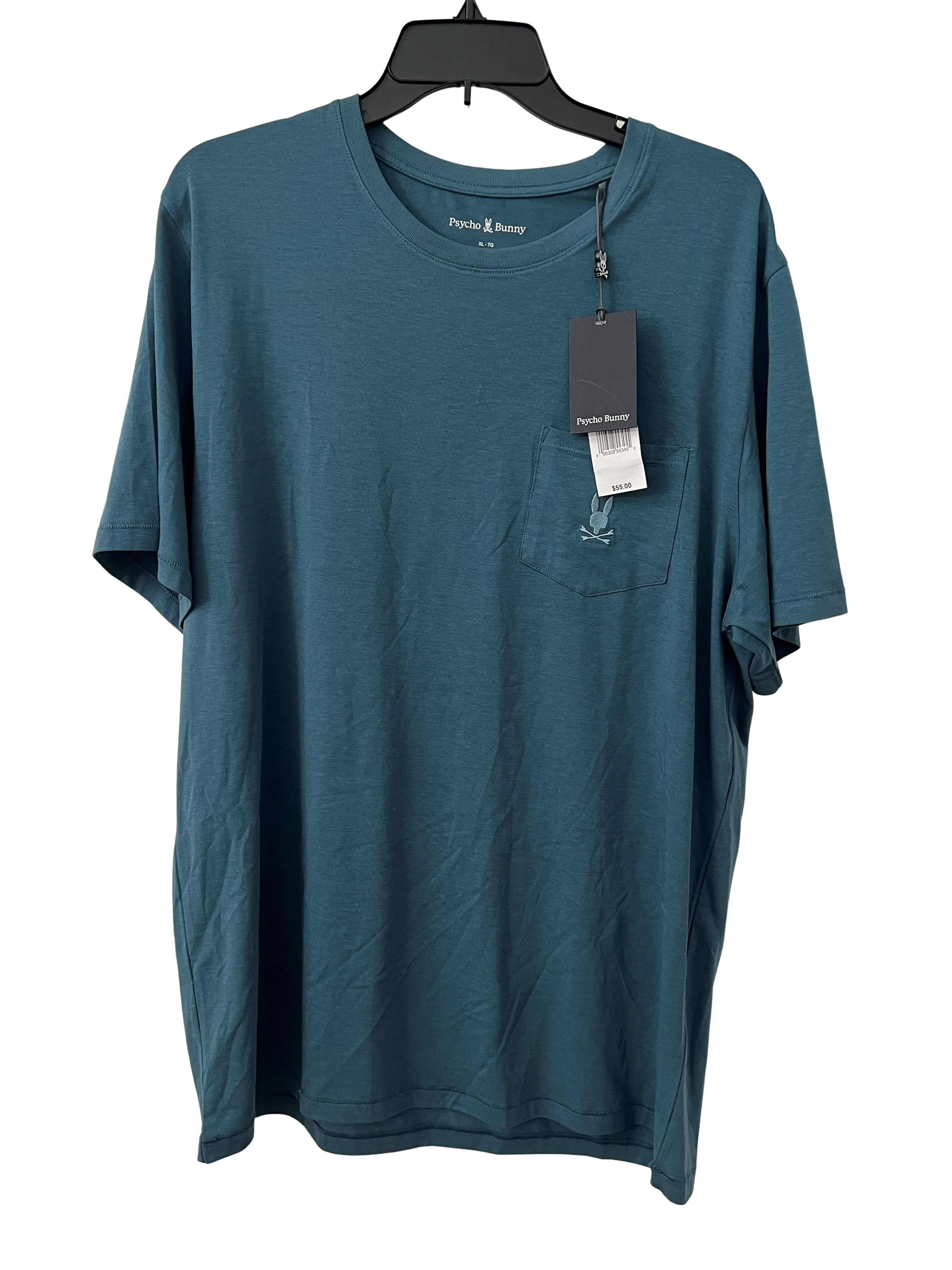Psycho Bunny Men's XL Pocket T-Shirt Slate Blue NWT