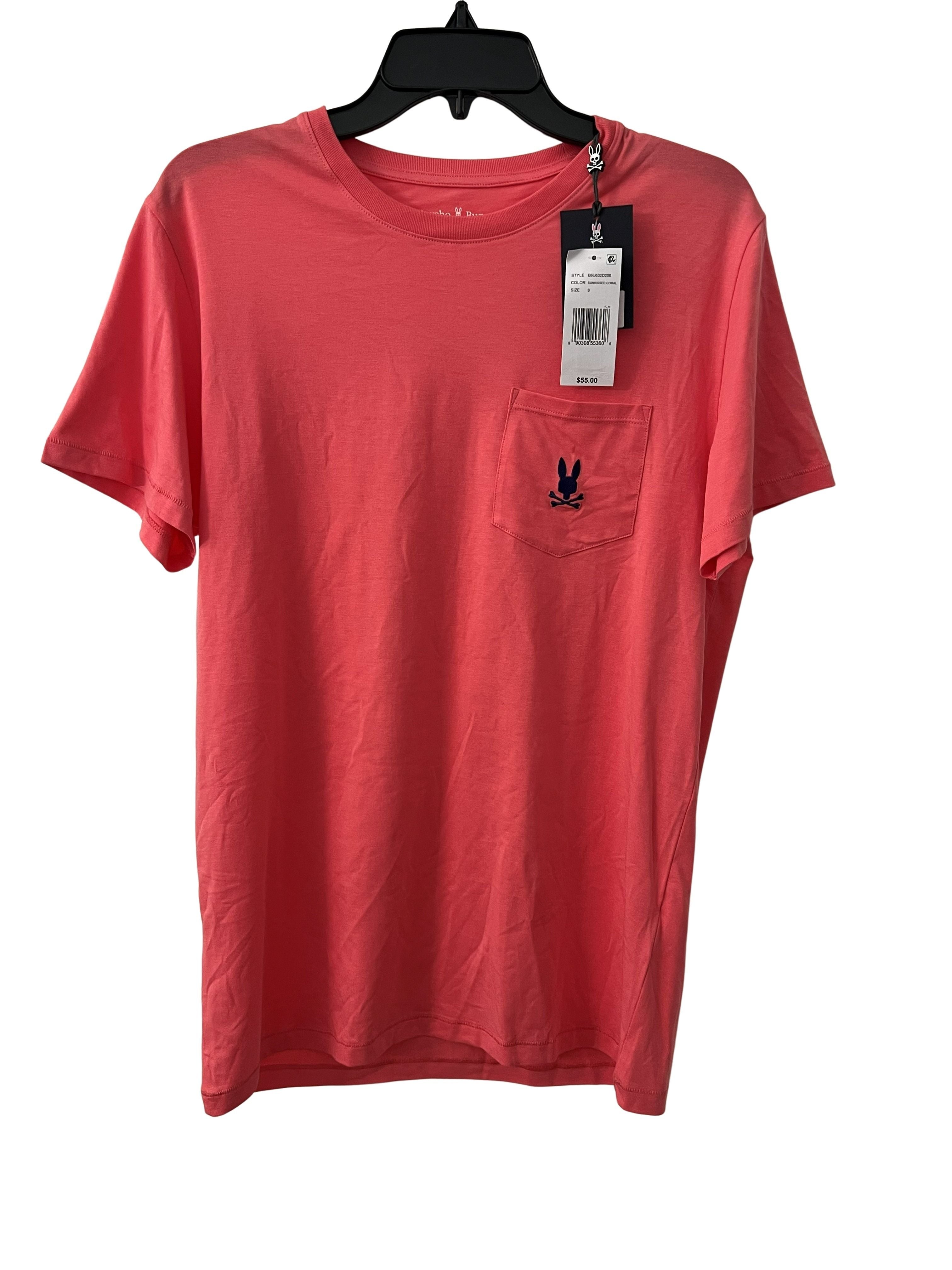 Psycho Bunny Men's Coral Pocket T-Shirt NWT Size S