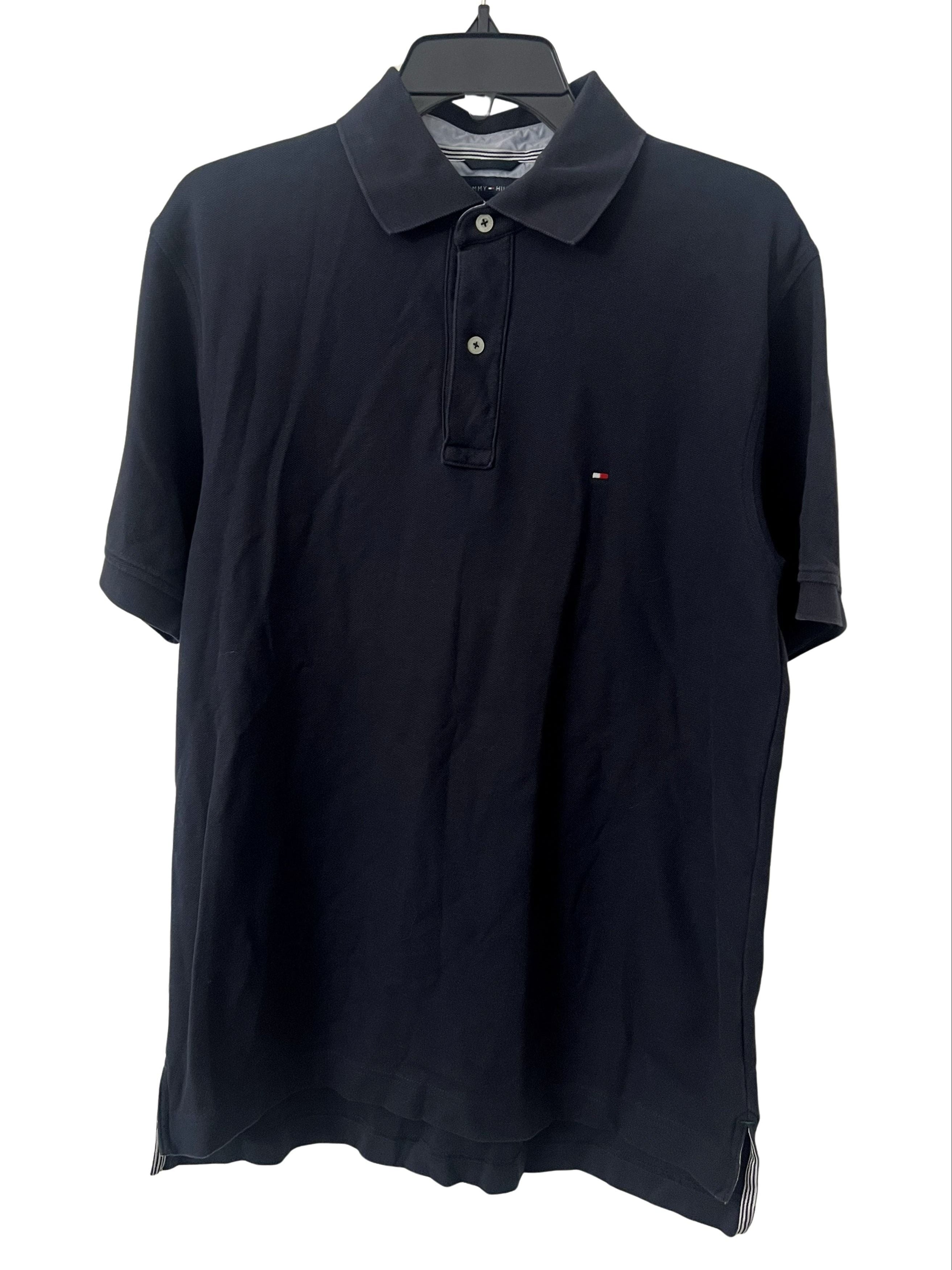 Tommy Hilfiger Men's Navy Pique Polo Shirt Short Sleeve