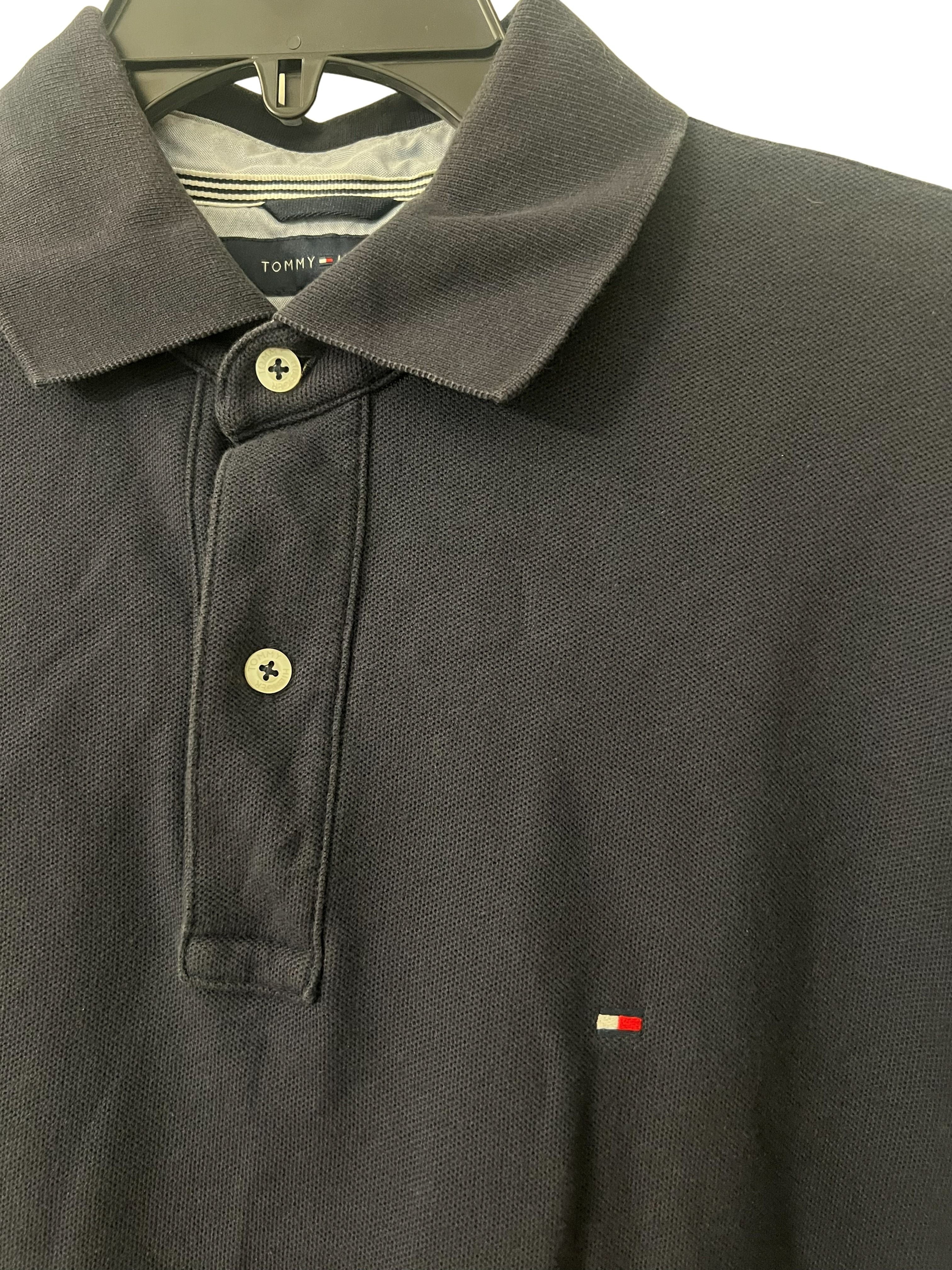 Tommy Hilfiger Men's Navy Pique Polo Shirt Short Sleeve