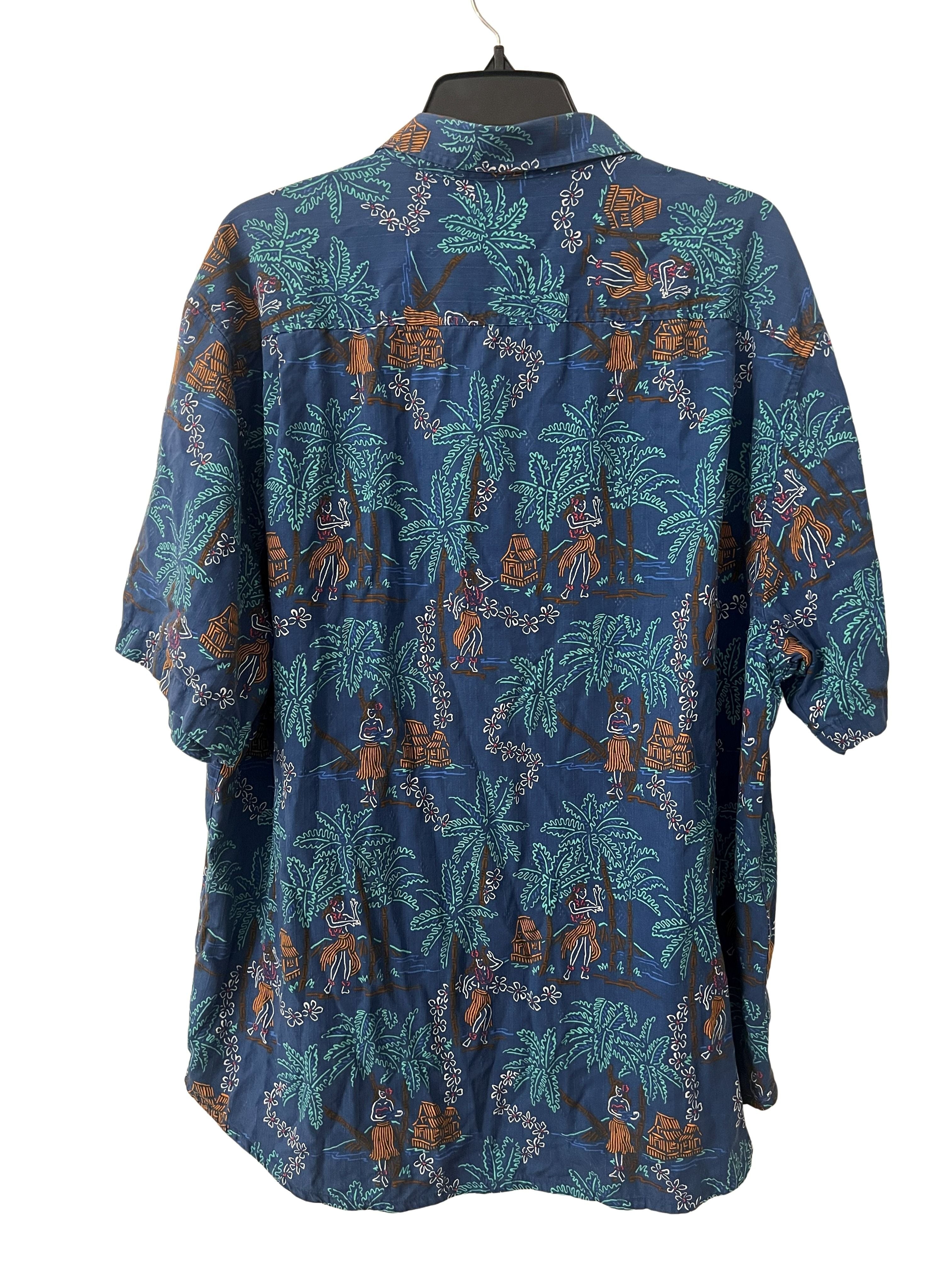Tommy Bahama Men's XL Hawaiian Shirt Tiki Hula Print Short Sleeve