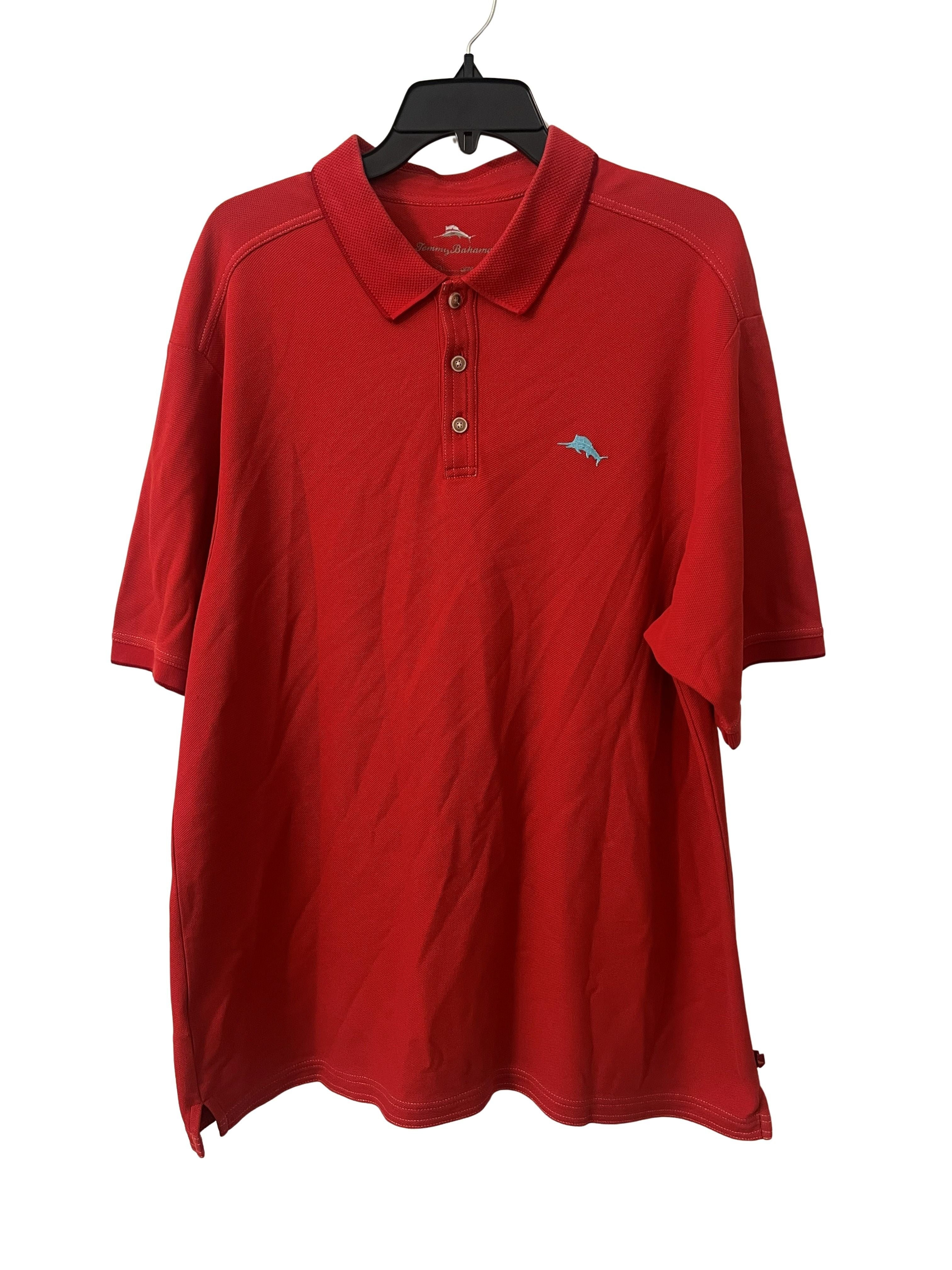 Tommy Bahama Men's Red Pique Polo Shirt - Size XL