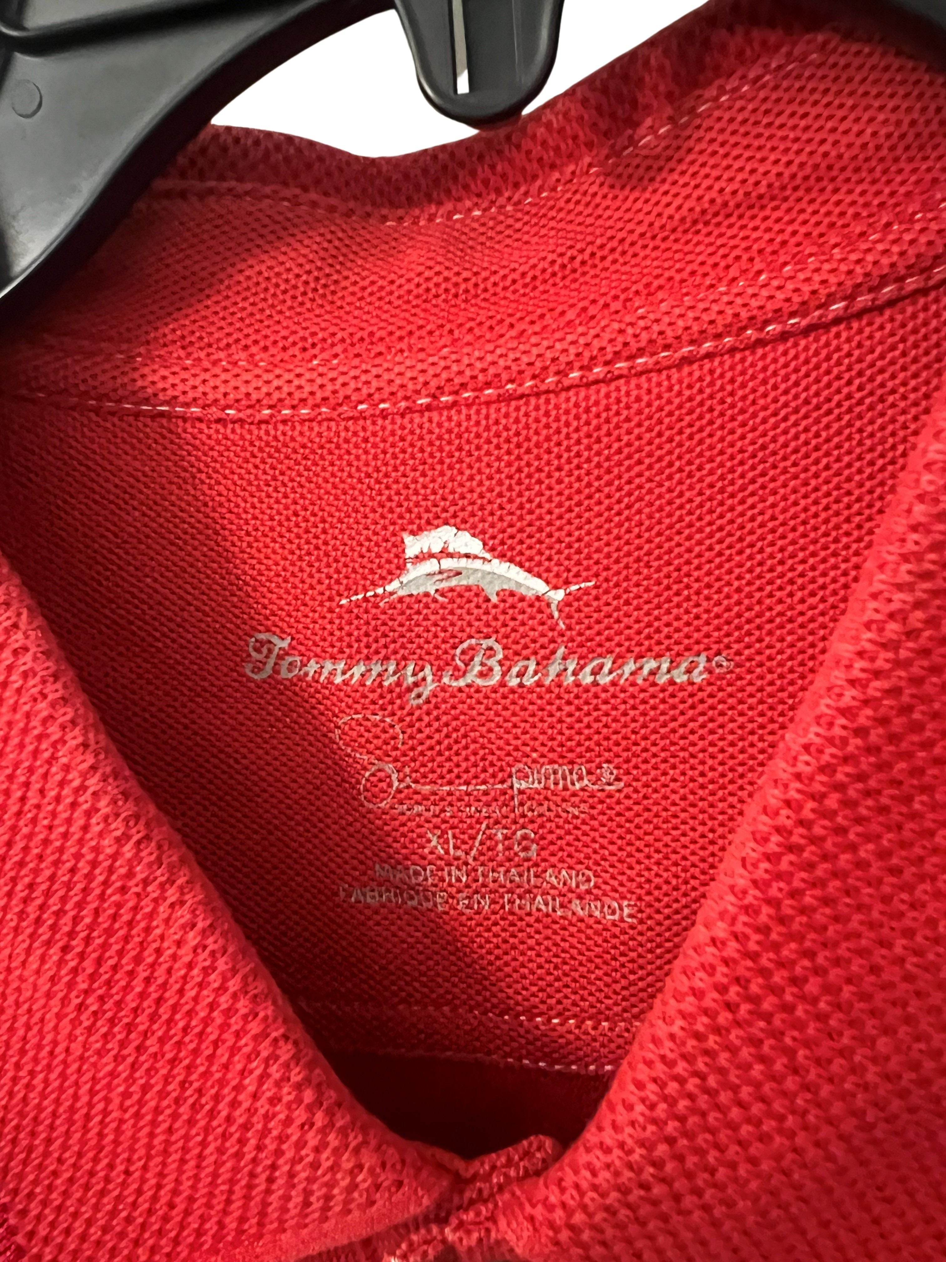 Tommy Bahama Men's Red Pique Polo Shirt - Size XL