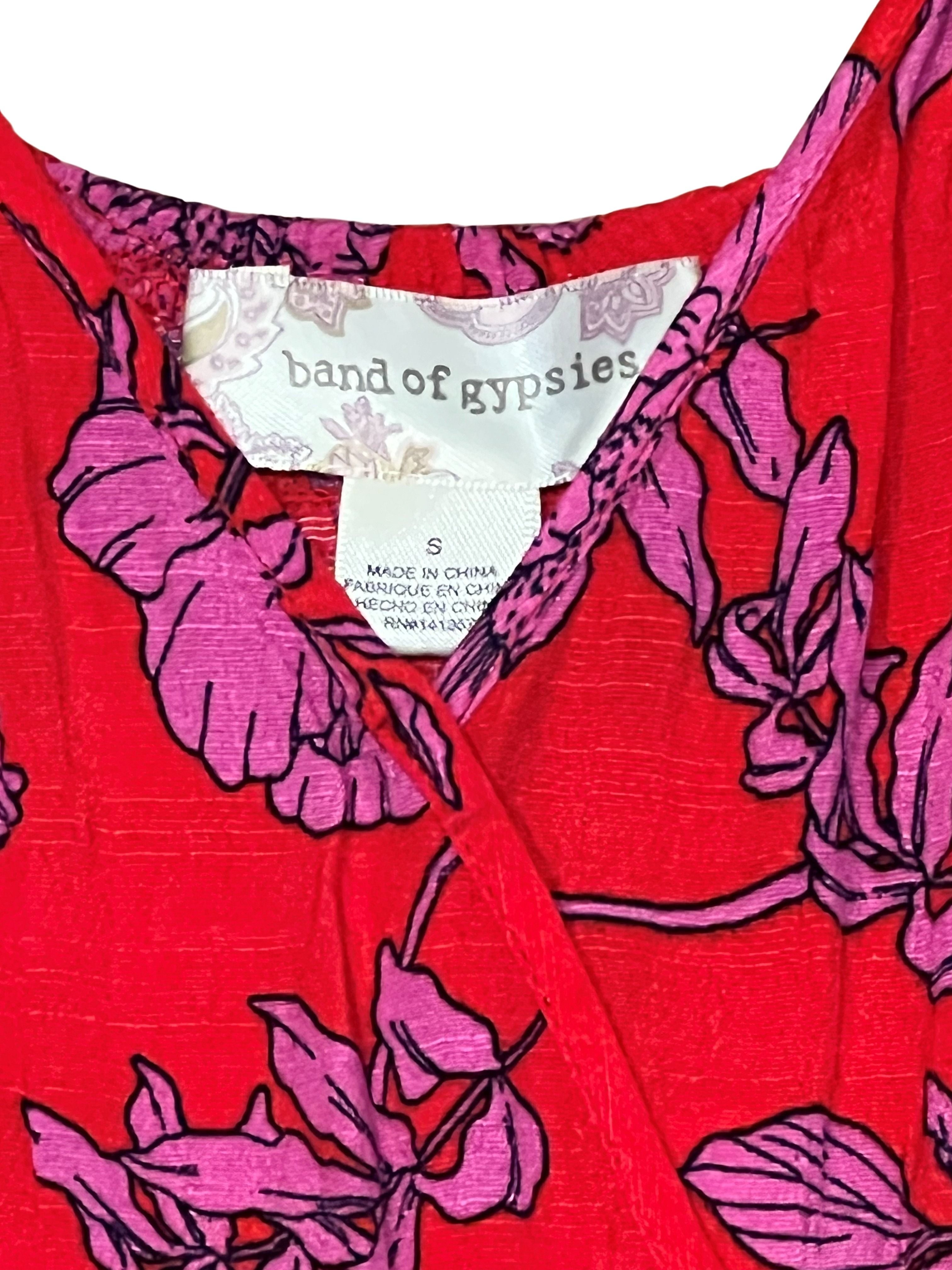 Band of Gypsies Red Floral Wrap Dress Size S NWT