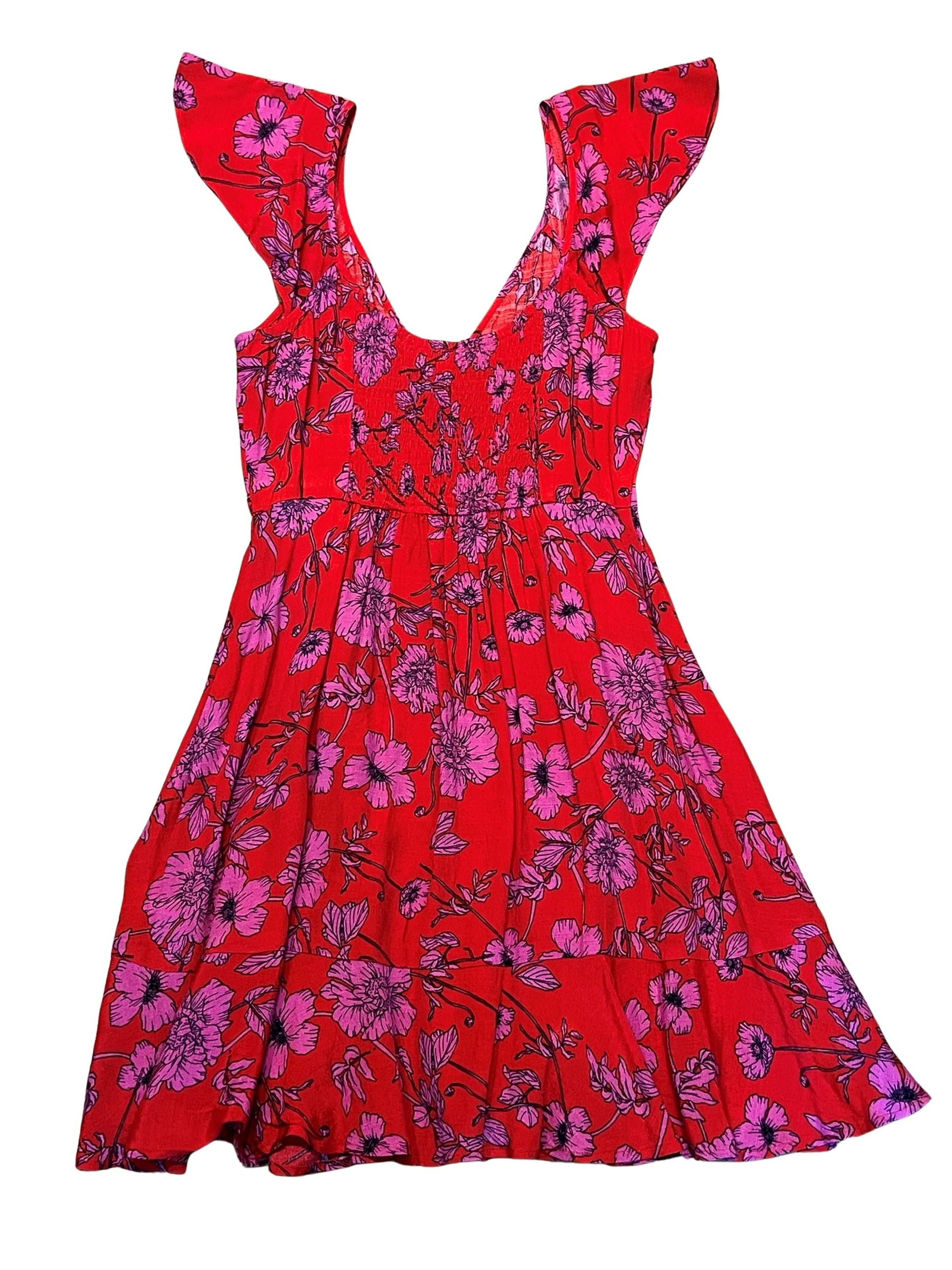 Band of Gypsies Red Floral Wrap Dress Size S NWT