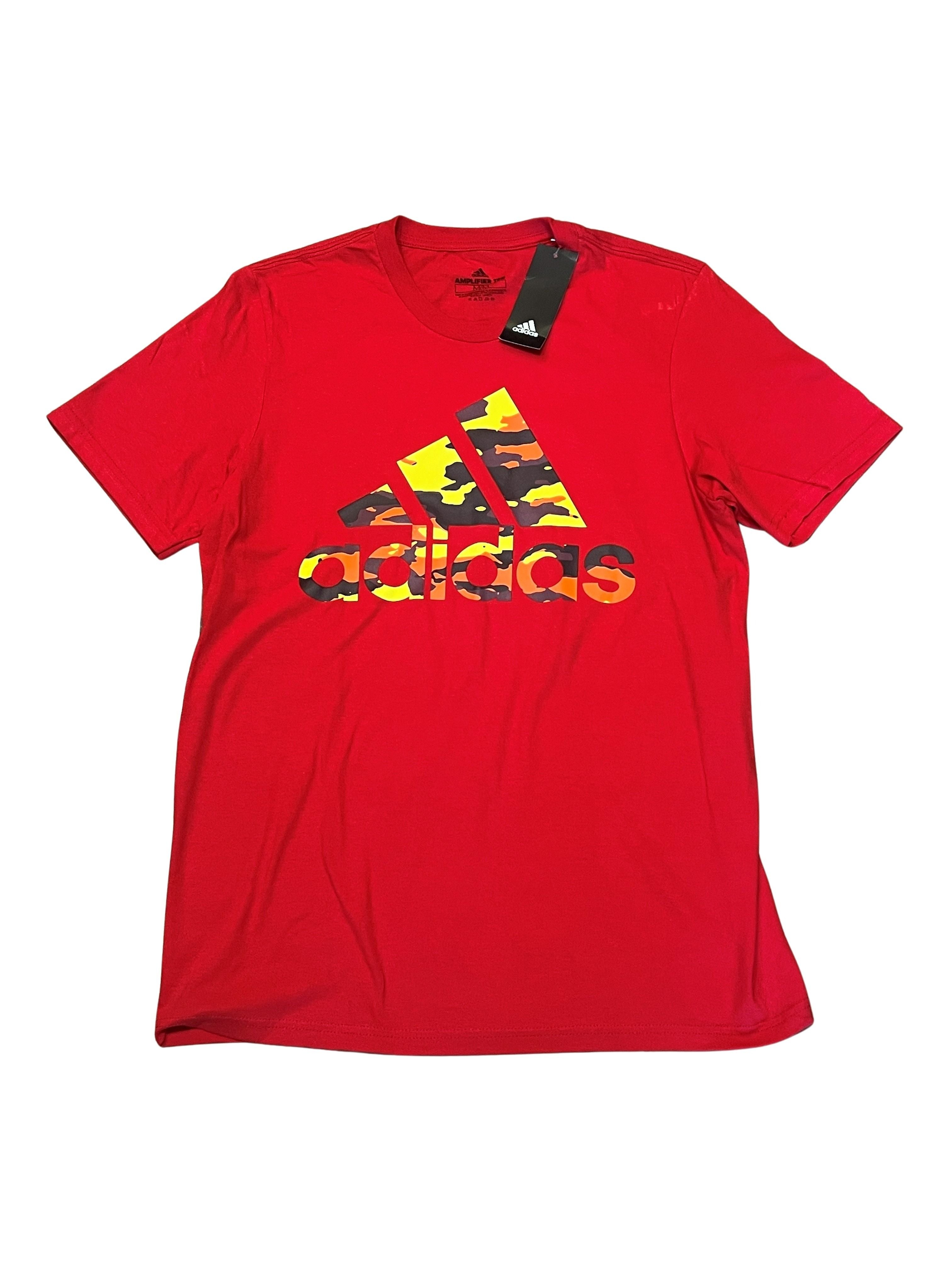 Adidas Amplifier Tee Men's Medium Red Camo Logo T-Shirt NWT