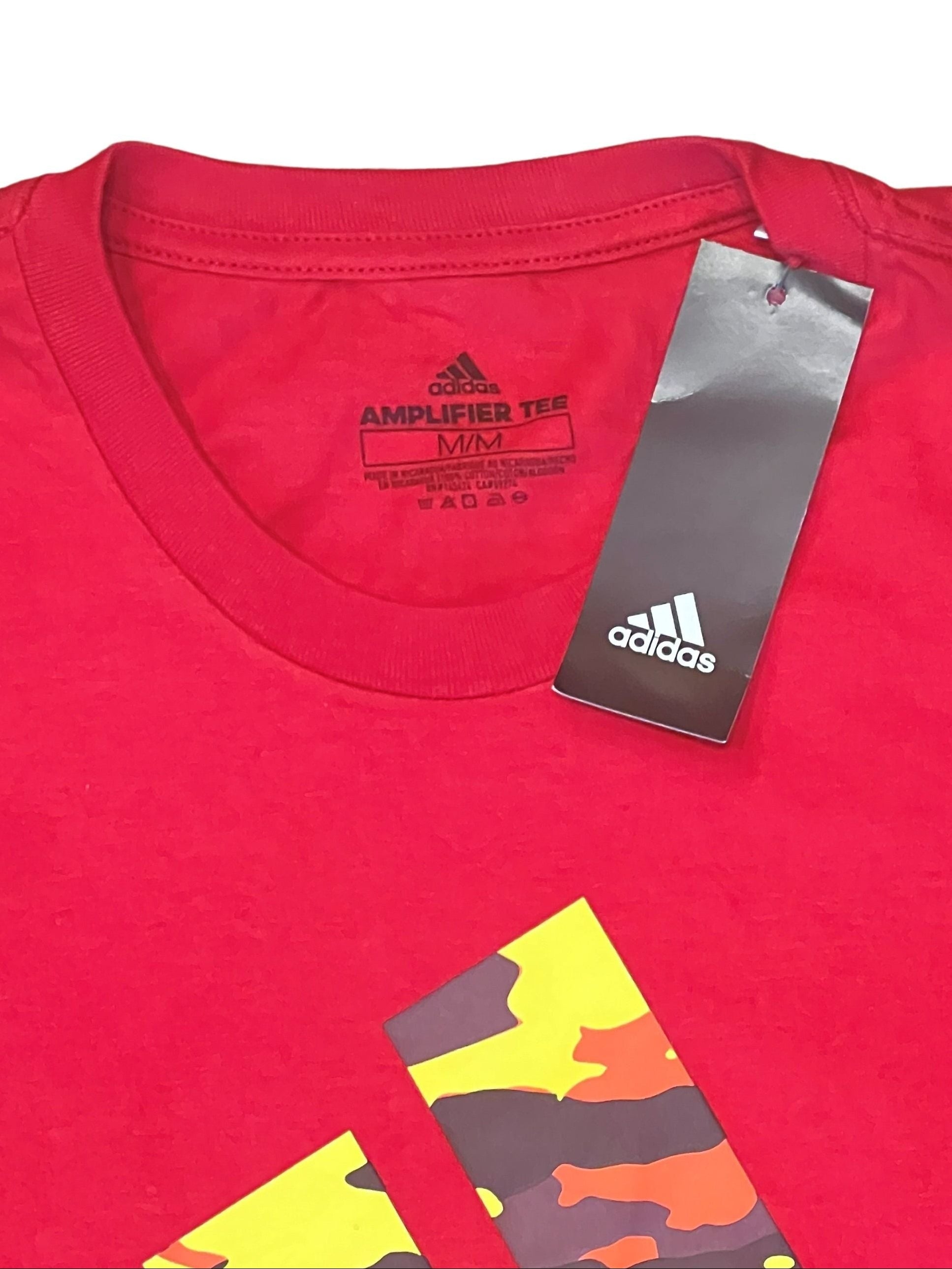 Adidas Amplifier Tee Men's Medium Red Camo Logo T-Shirt NWT