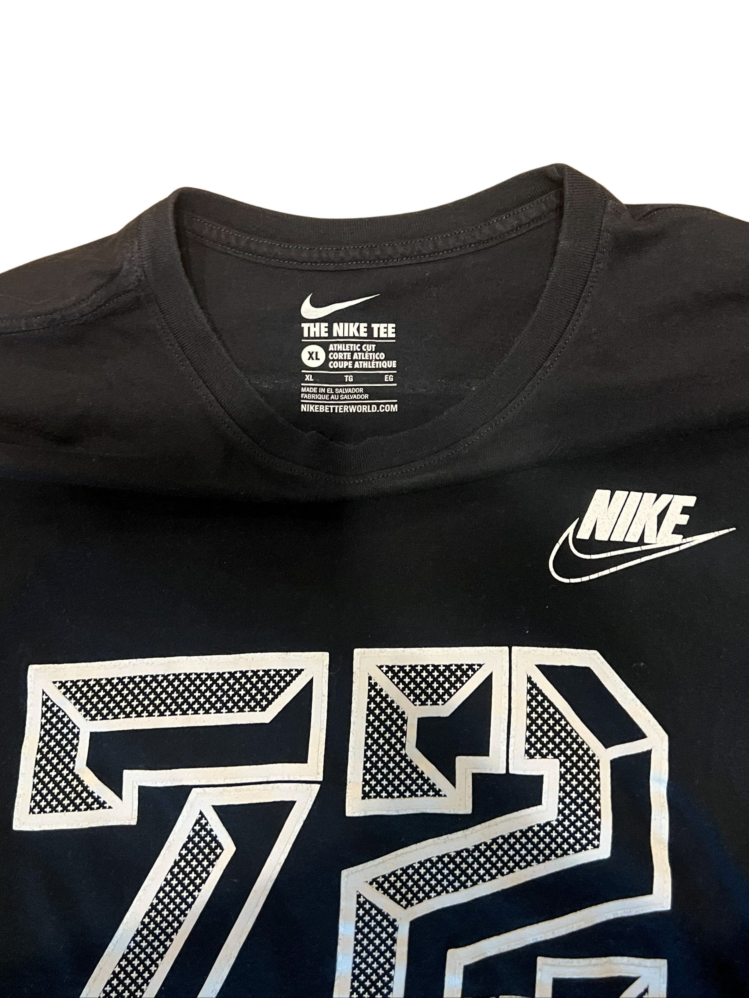 Nike Long Sleeve Tee Black '72' Graphic Print Size XL