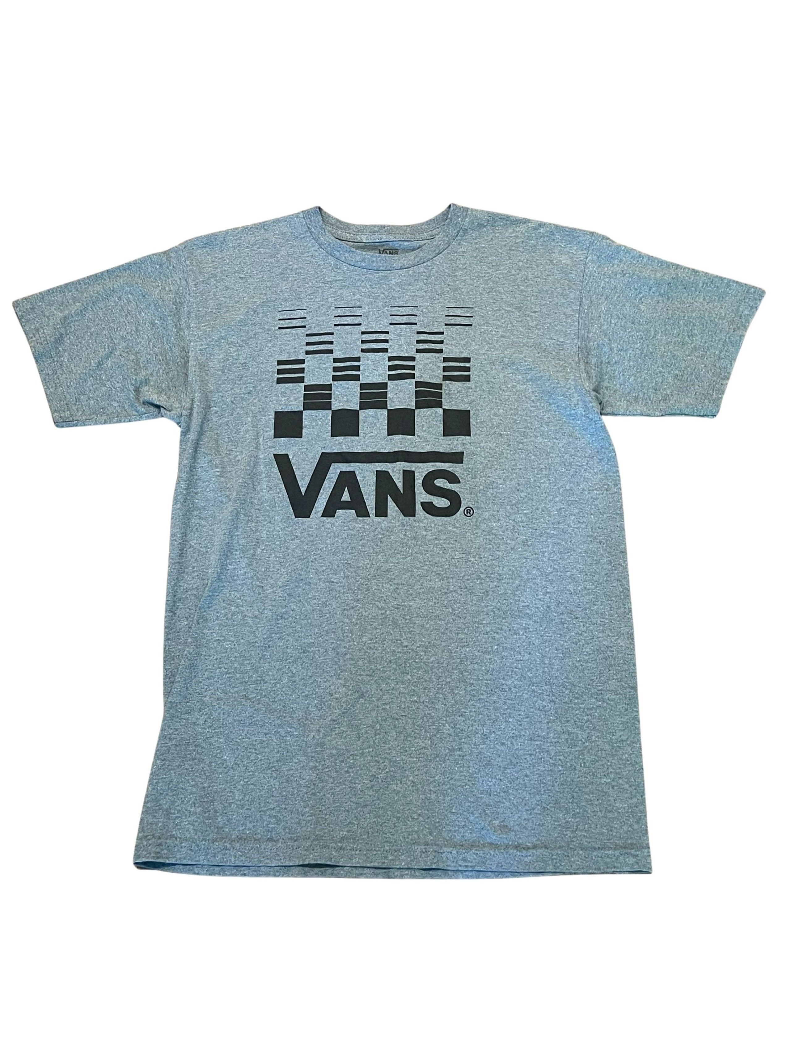 Vans Checkerboard Logo Graphic T-Shirt Heather Gray Size Medium