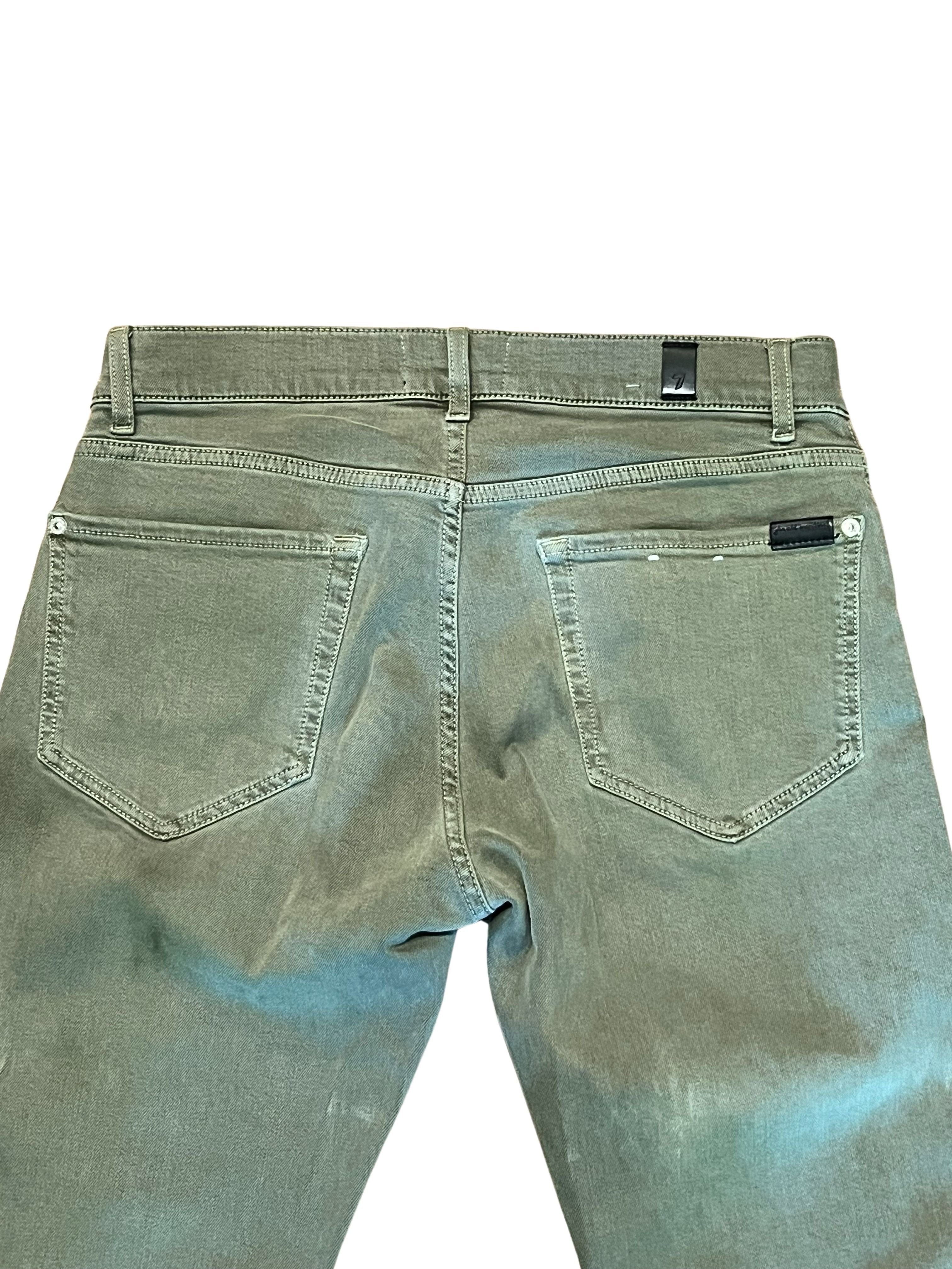7 For All Mankind Slimmy Olive Green Skinny Jeans Men's Size 31