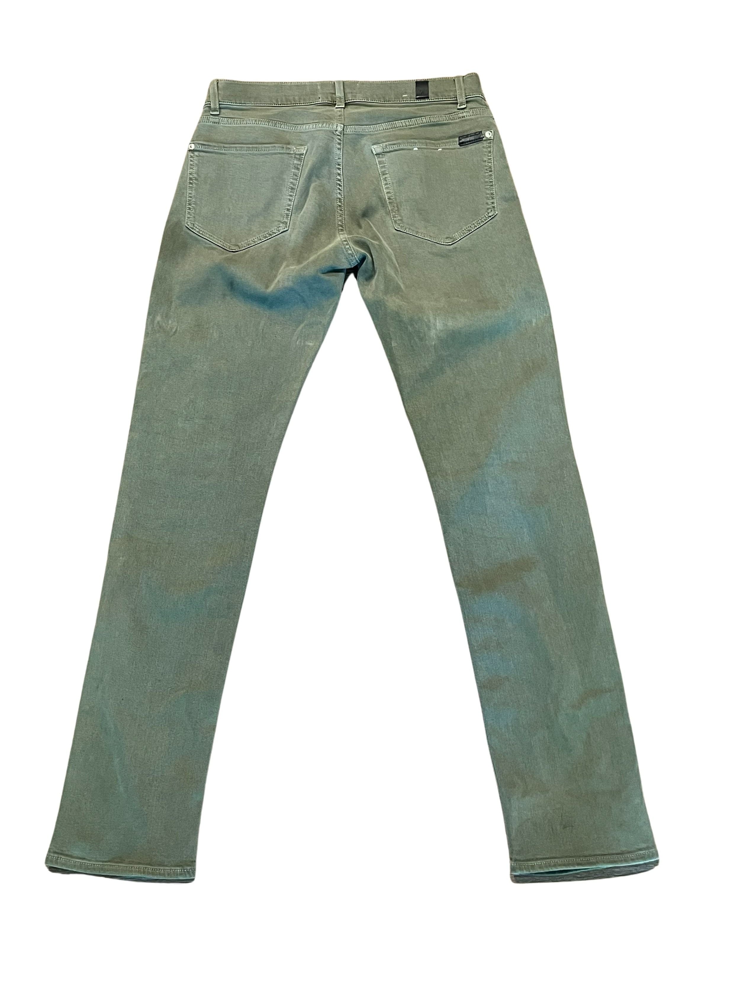 7 For All Mankind Slimmy Olive Green Skinny Jeans Men's Size 31