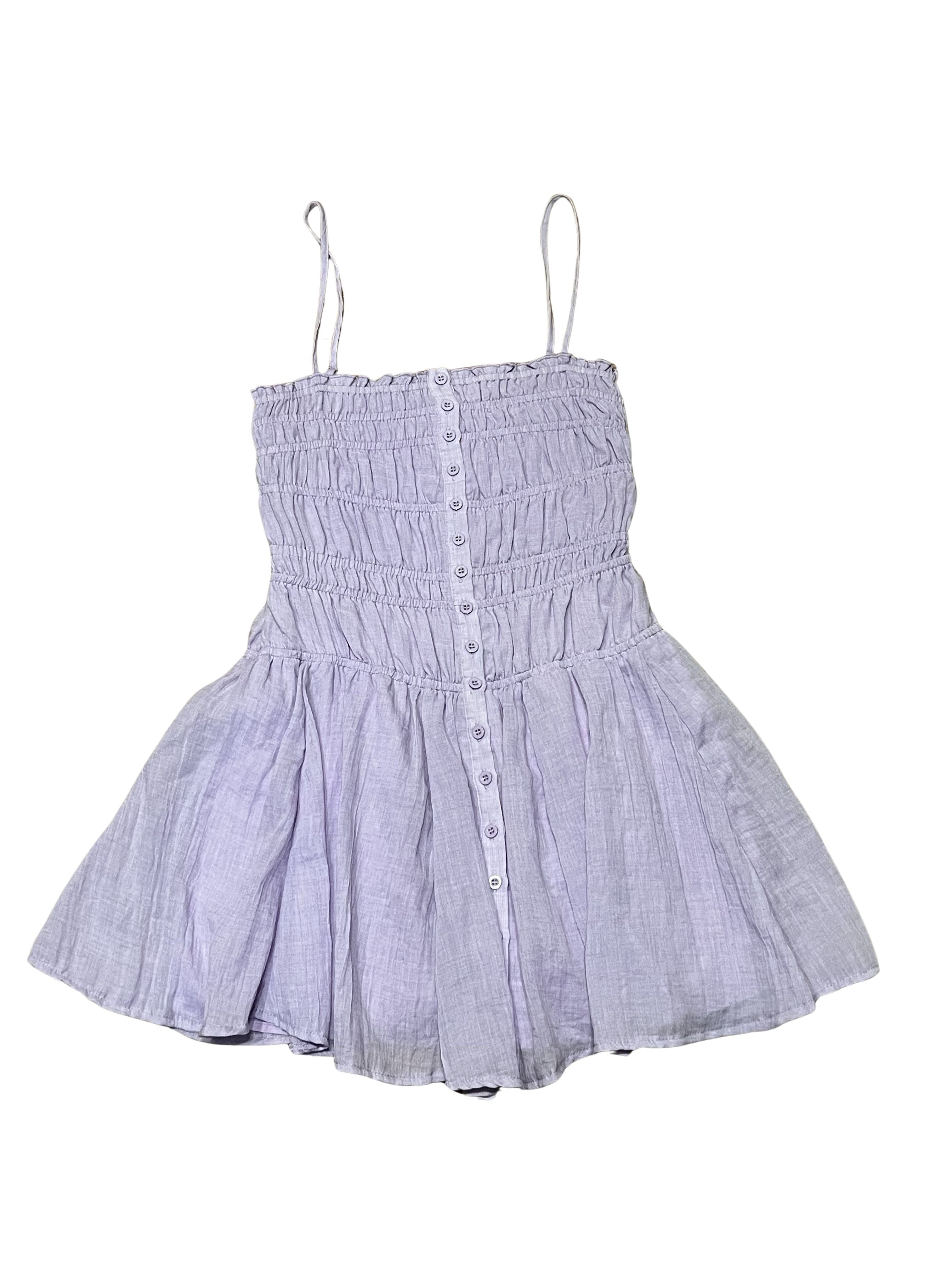 Sky to Moon Lavender Smocked Mini Dress - Size S