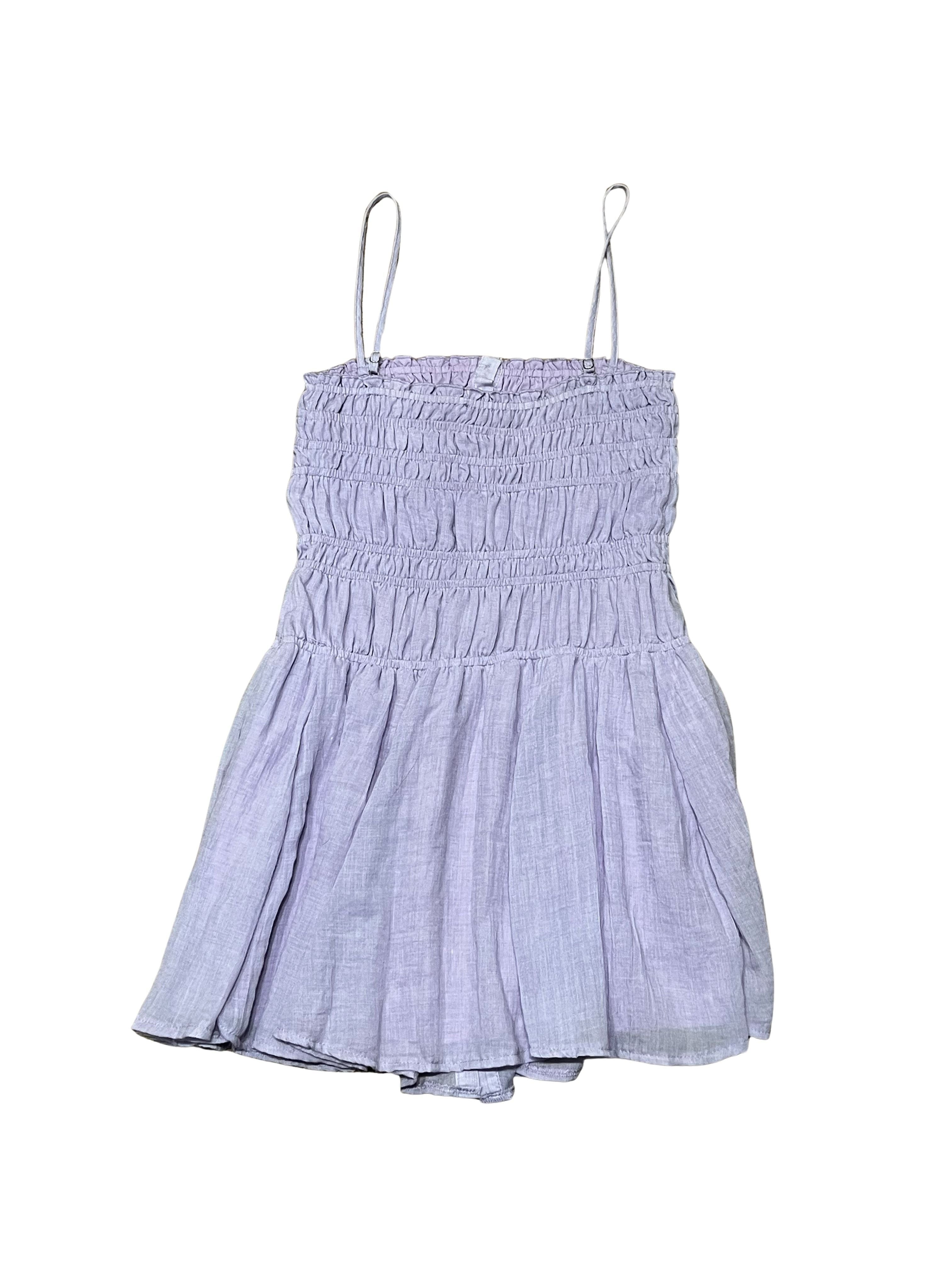 Sky to Moon Lavender Smocked Mini Dress - Size S