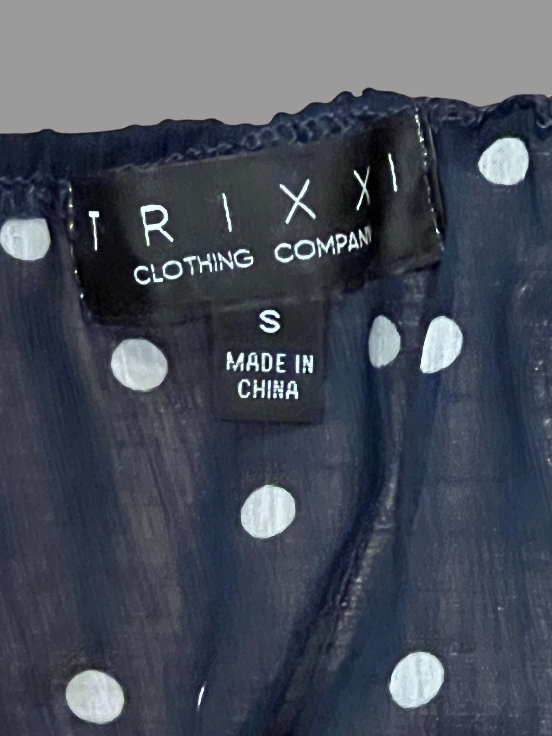 Rixi Clothing Co. Navy Polka Dot Tiered Ruffle Romper Size S
