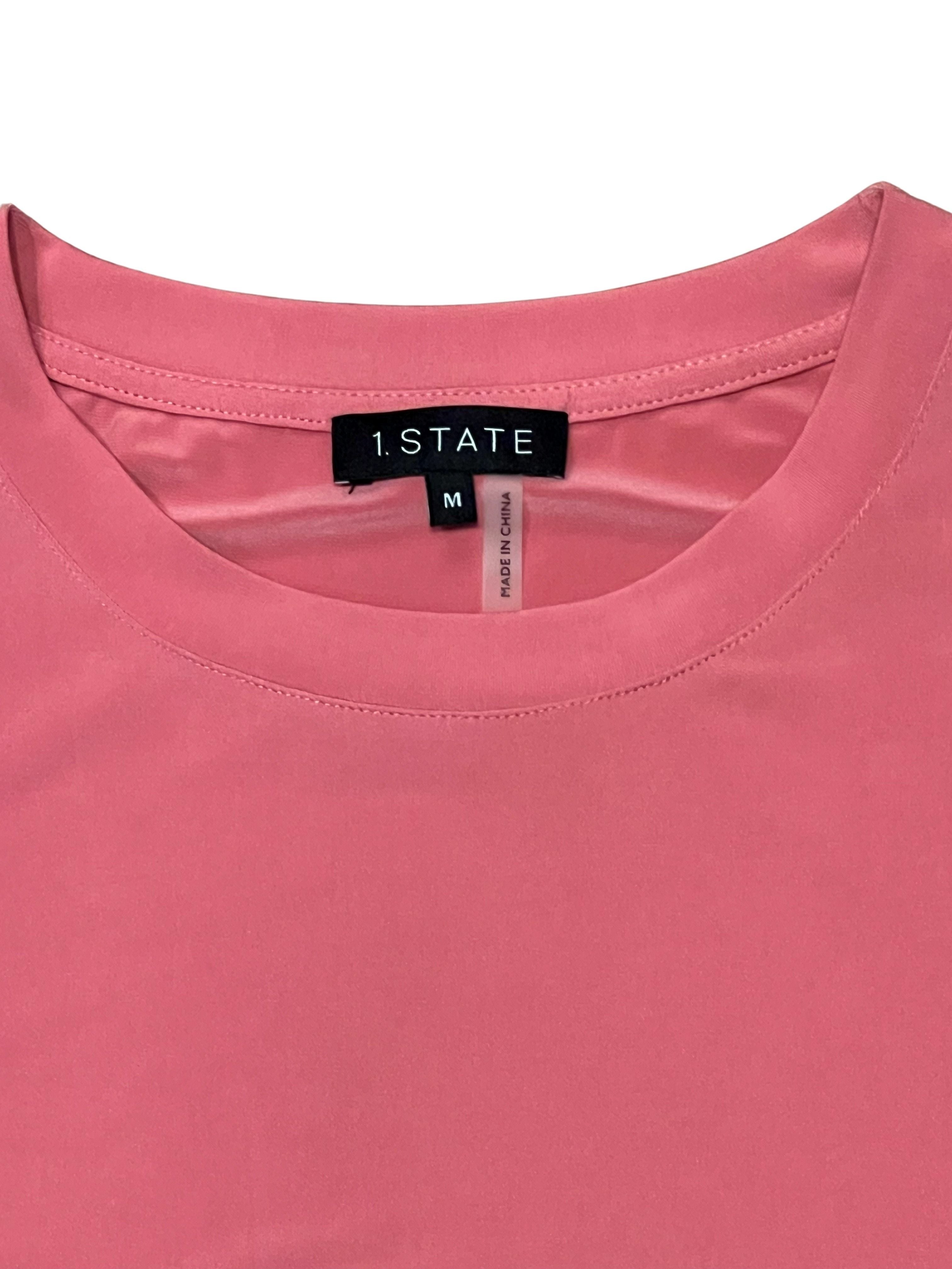 1.STATE Pink Tie-Waist T-Shirt Dress Size M