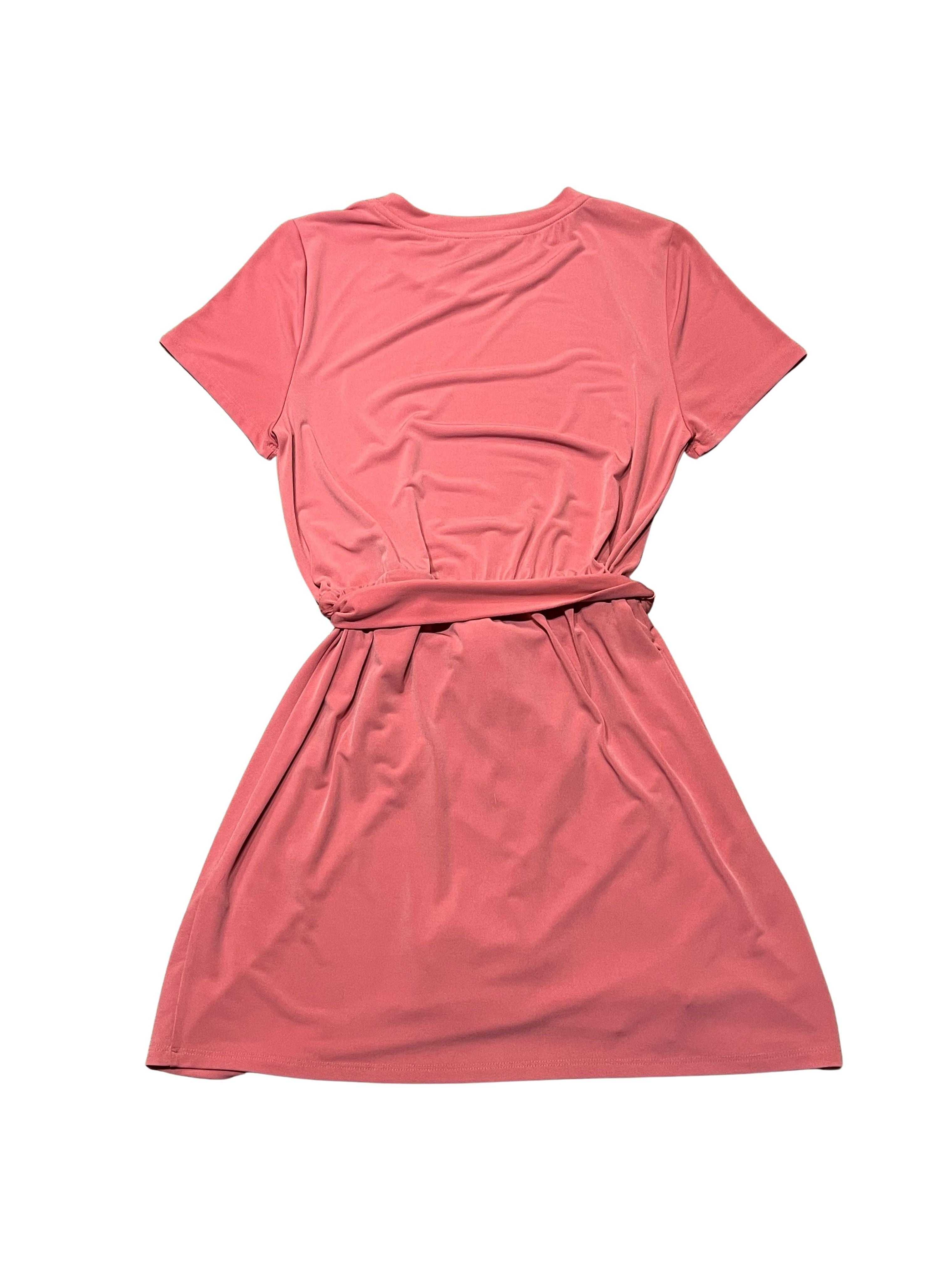 1.STATE Pink Tie-Waist T-Shirt Dress Size M