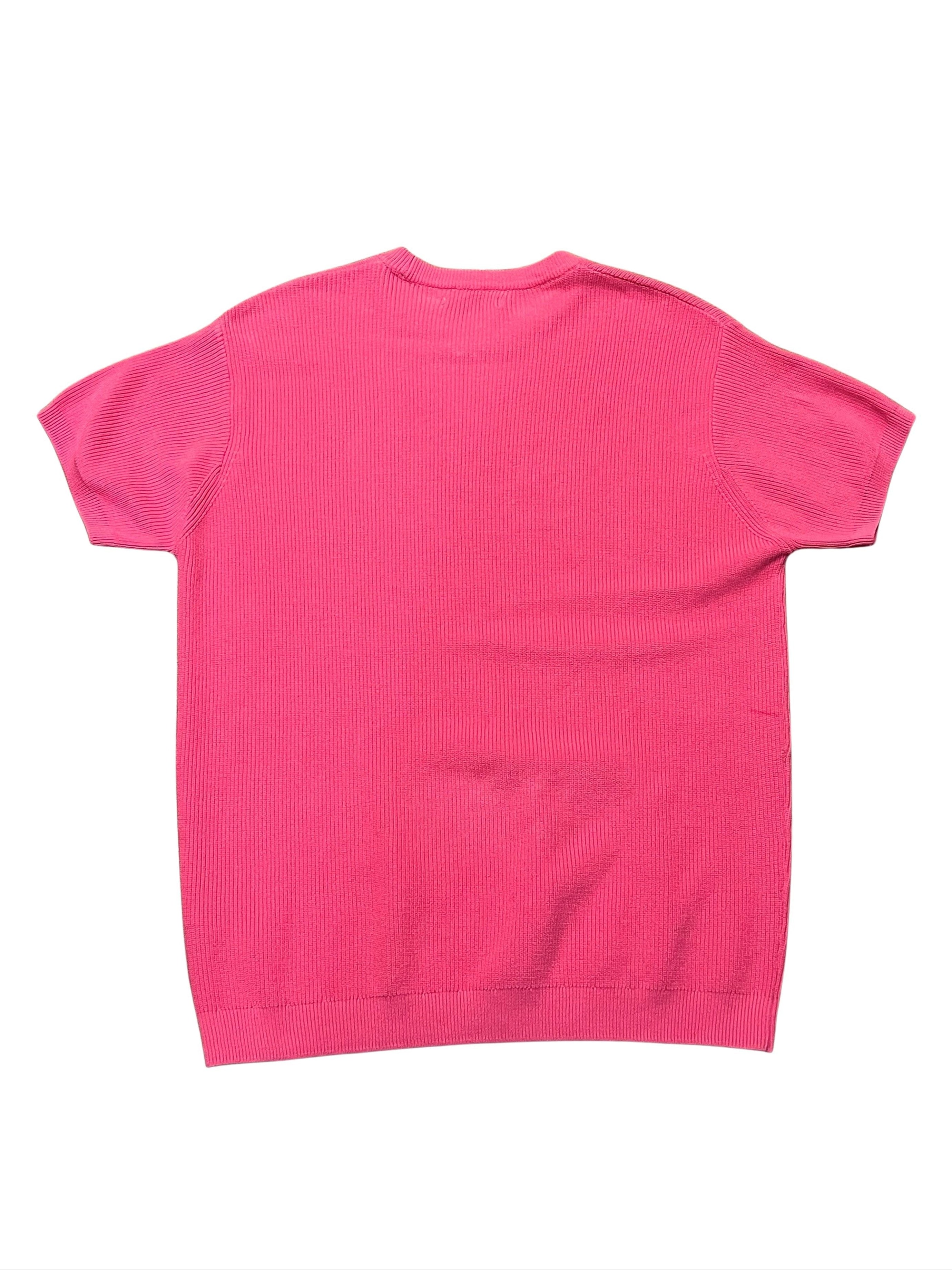 Zara Pink Ribbed Knit Short Sleeve Sweater Top - Women's M