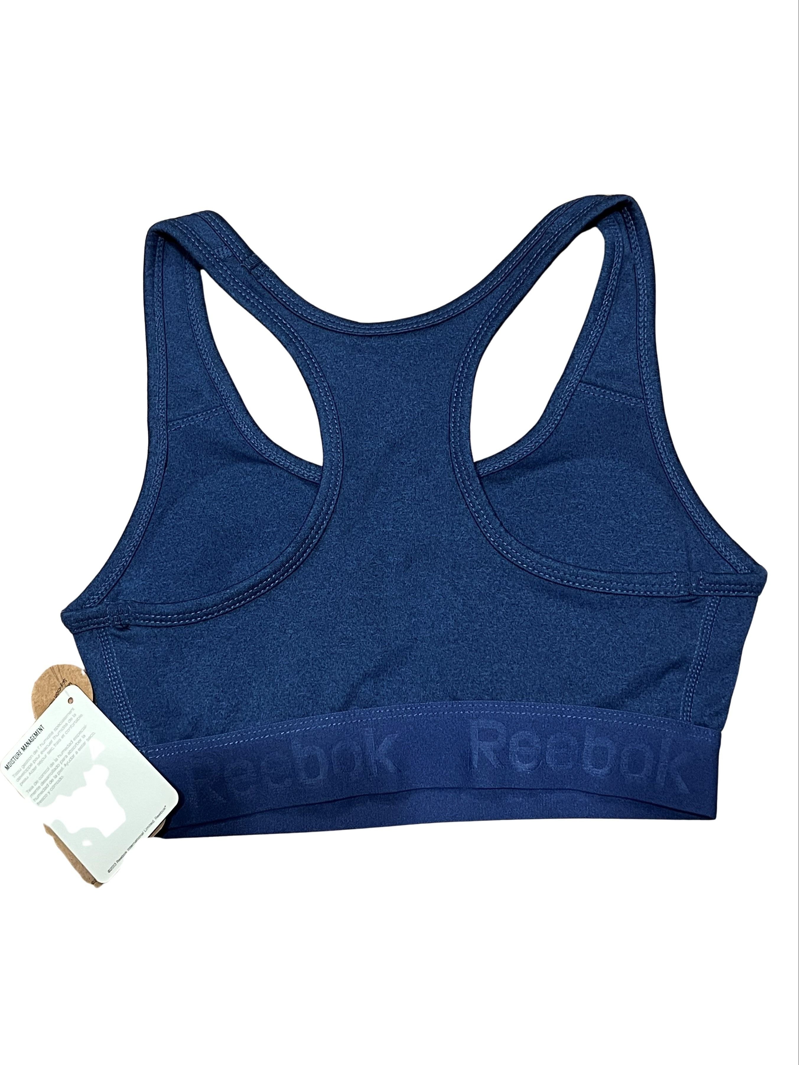 Reebok Women's Navy Racerback Sports Bra - Medium Support XS NWT
