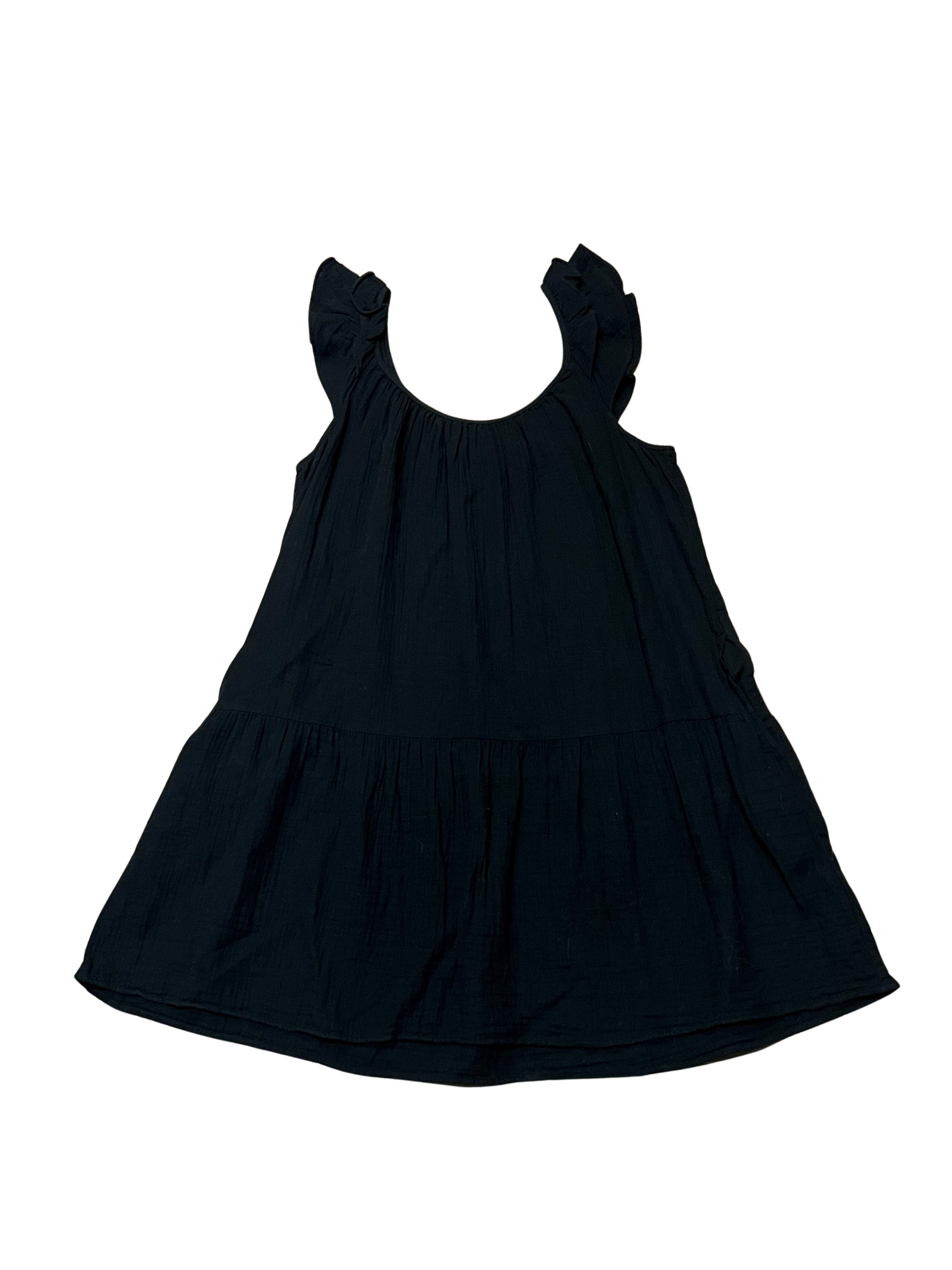 Gap Black Tiered Ruffle Sleeve Shift Dress Size XXL