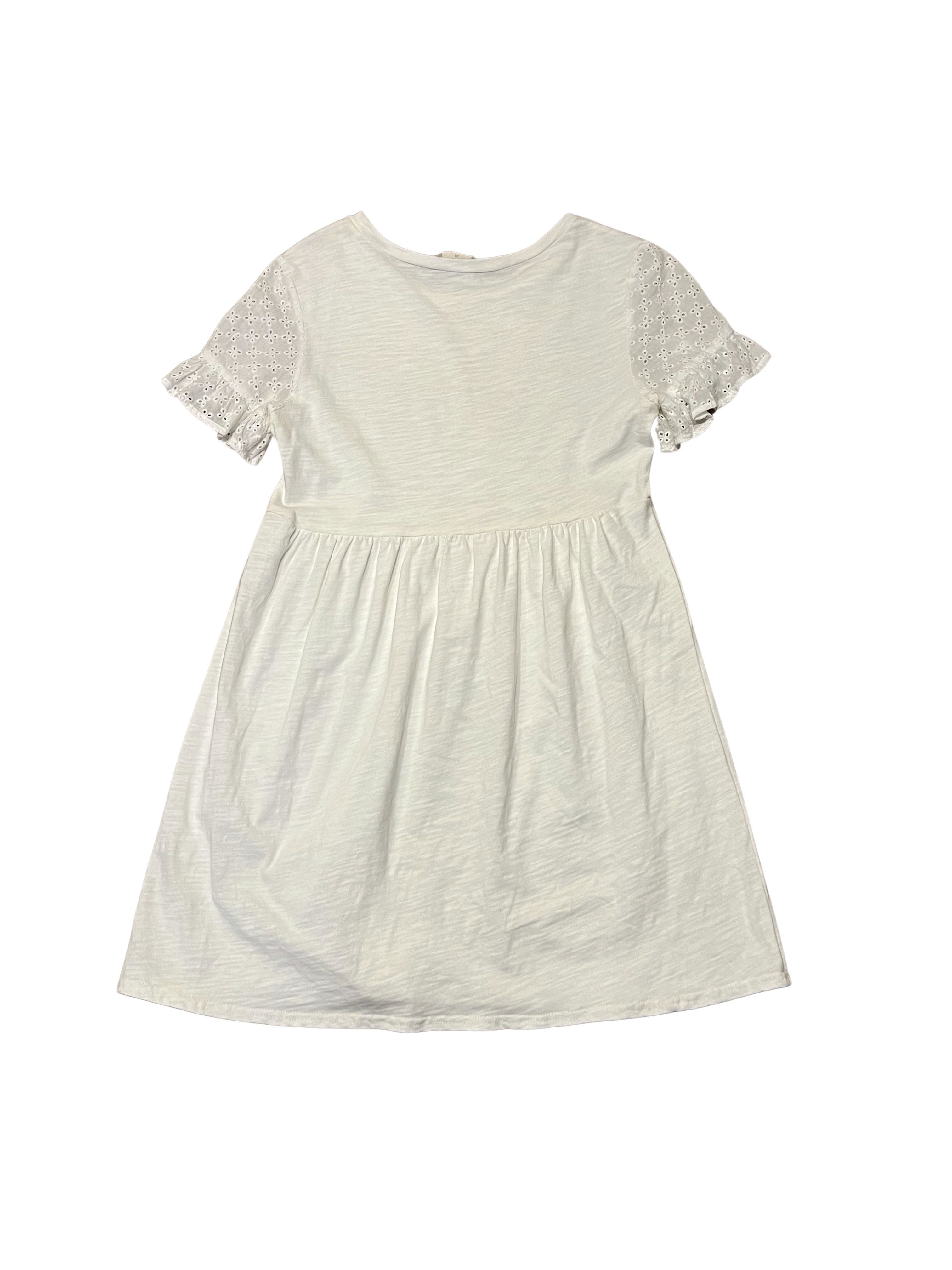Altar'd State White Babydoll Dress with Eyelet Sleeves - XS