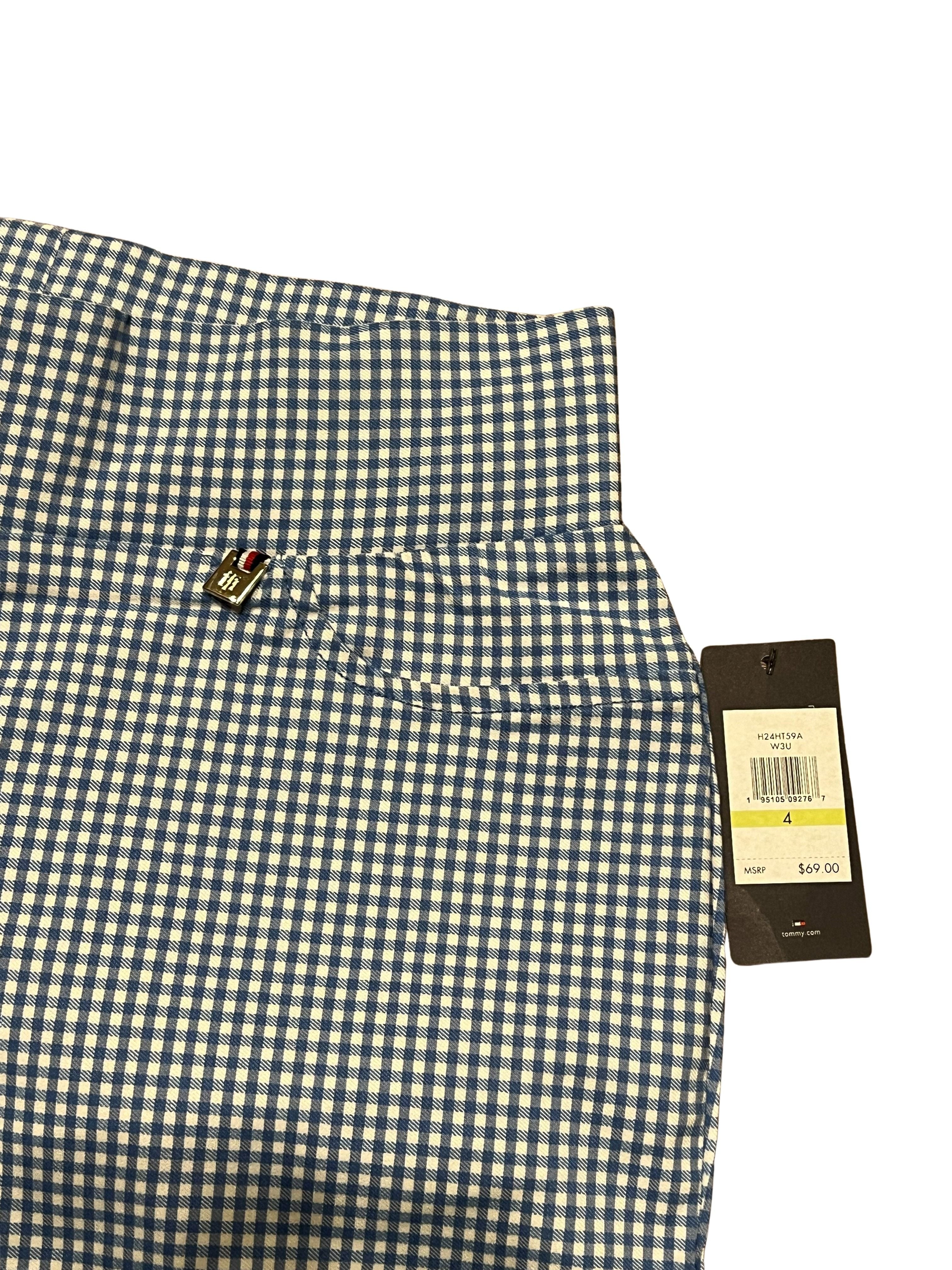 Tommy Hilfiger Women's Blue Gingham Bermuda Shorts Size 4 NWT