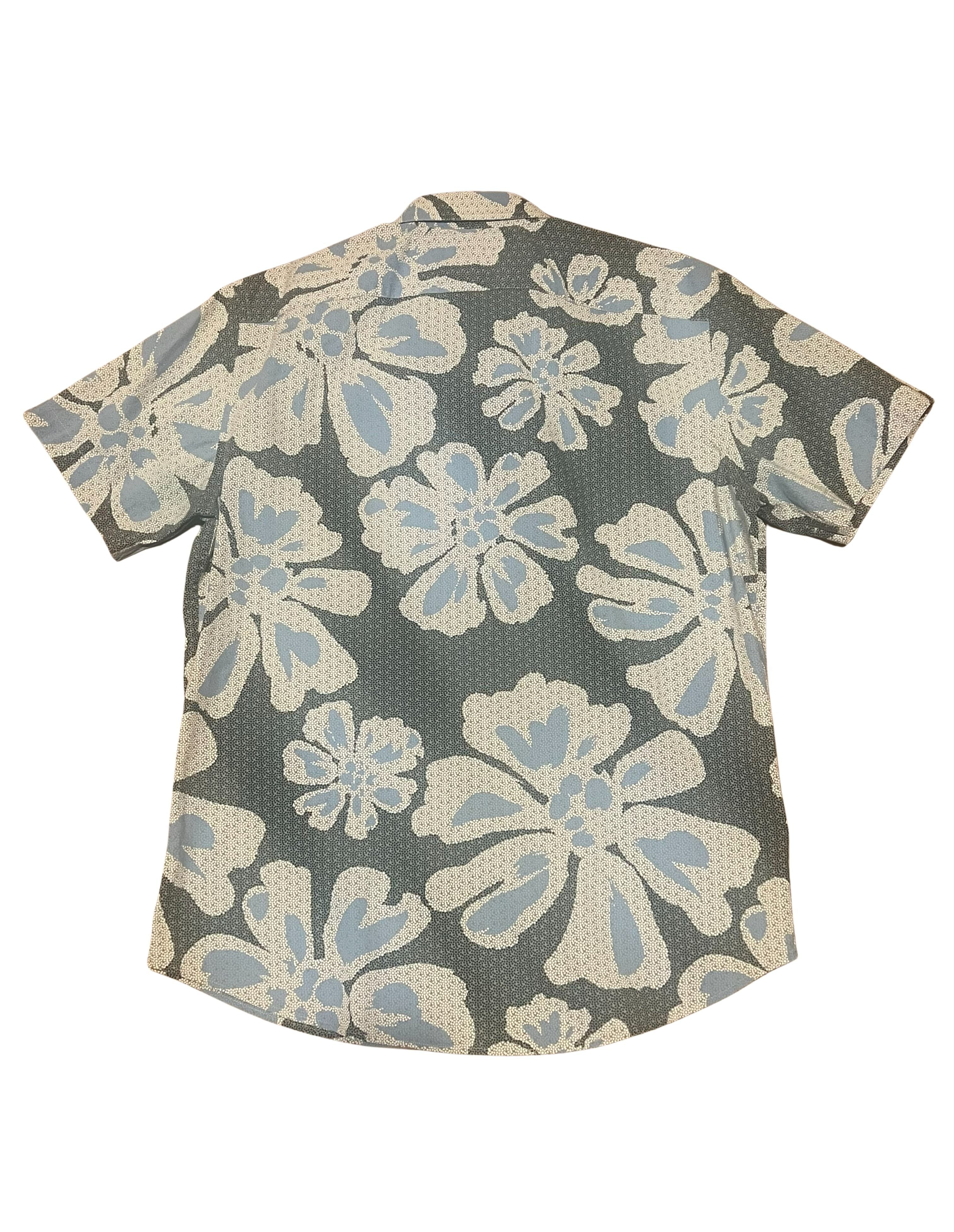 Banana Republic Men's Short Sleeve Button-Up Shirt Blue Floral Size M