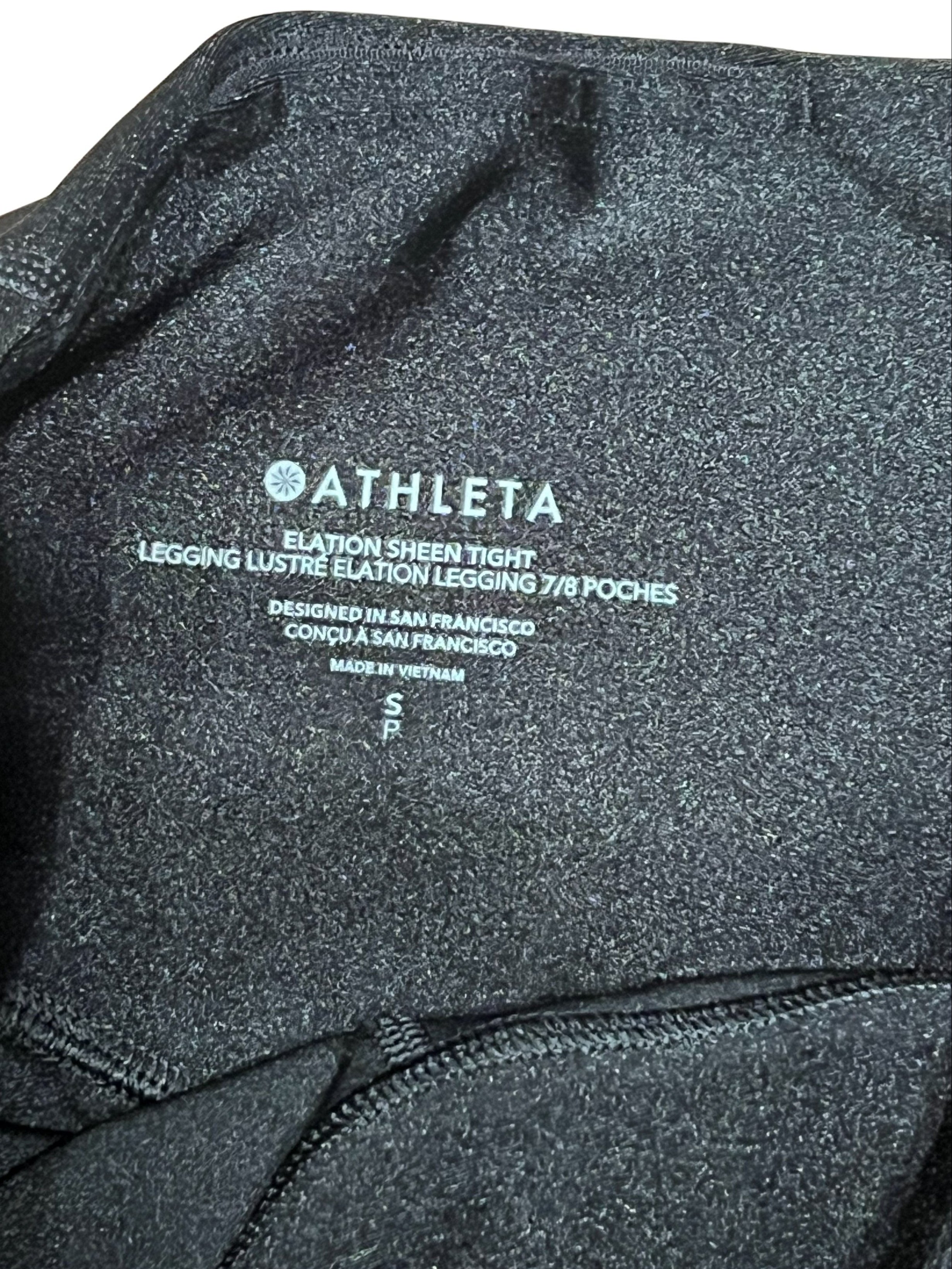 Athleta Elation Sheen Tight 7/8 Leggings - Black, Size S