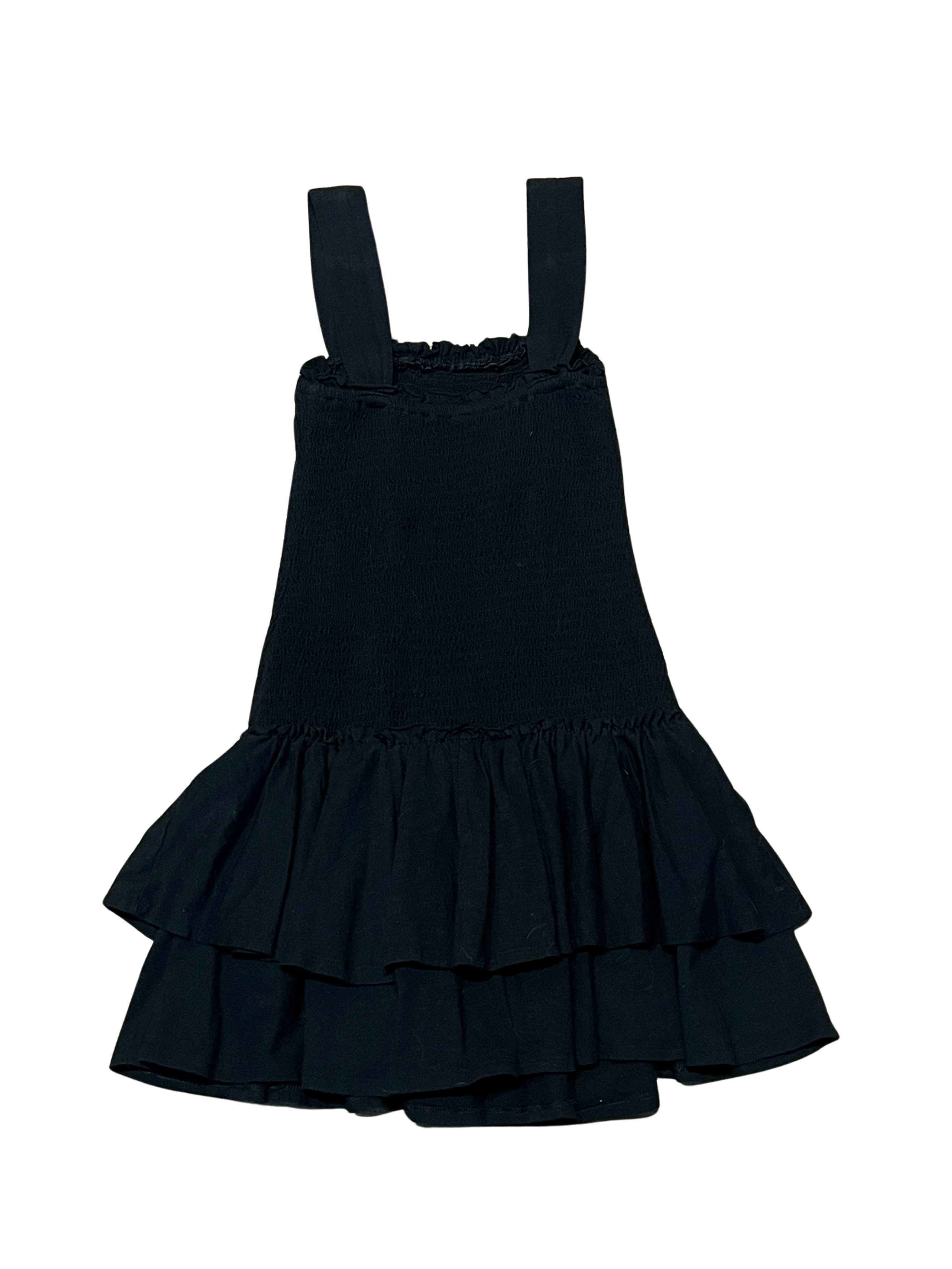 American Eagle Black Smocked Tiered Ruffle Mini Dress - XS