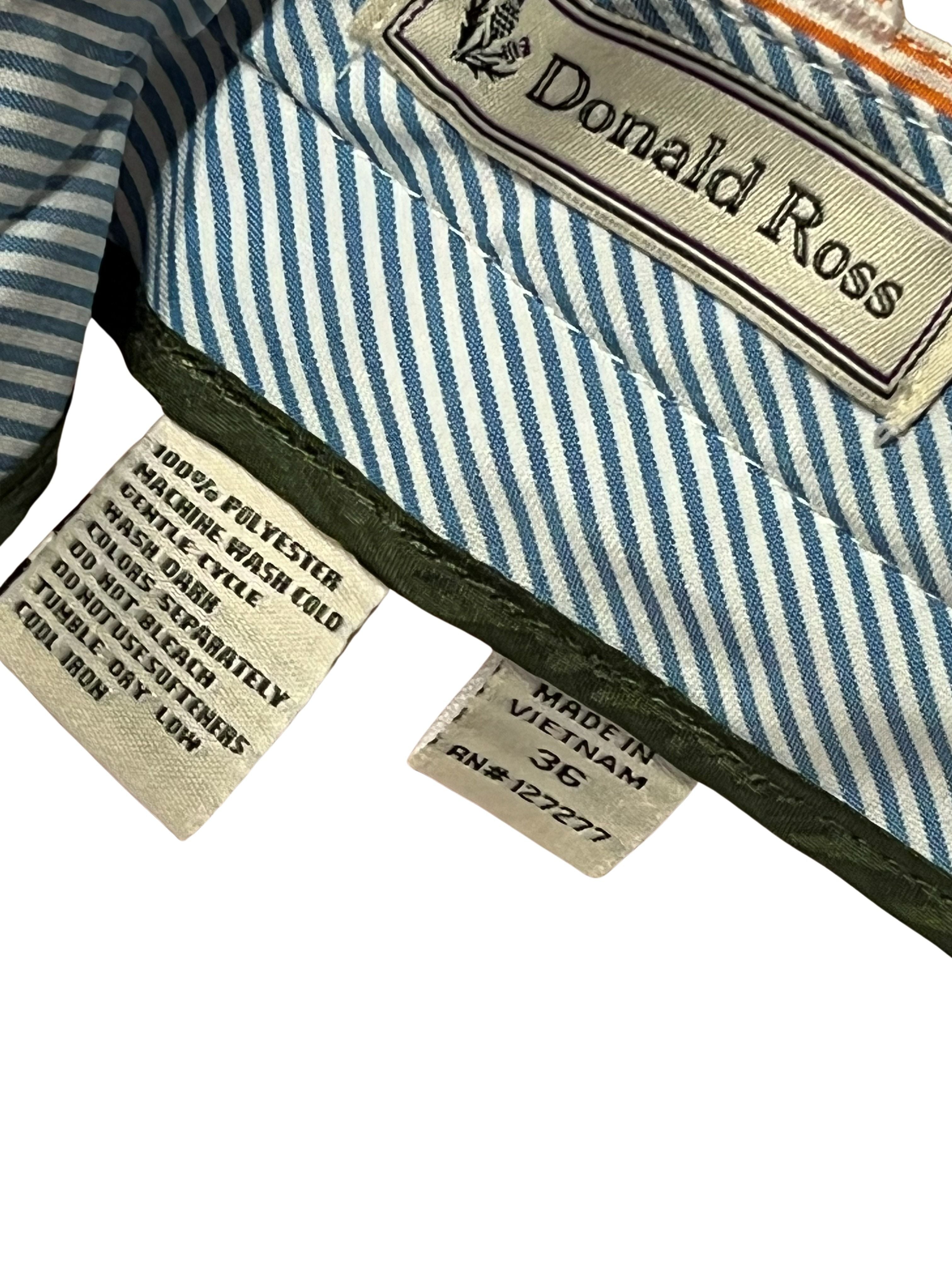 Donald Ross Men's Size 36 Orange Striped Seersucker Golf Shorts