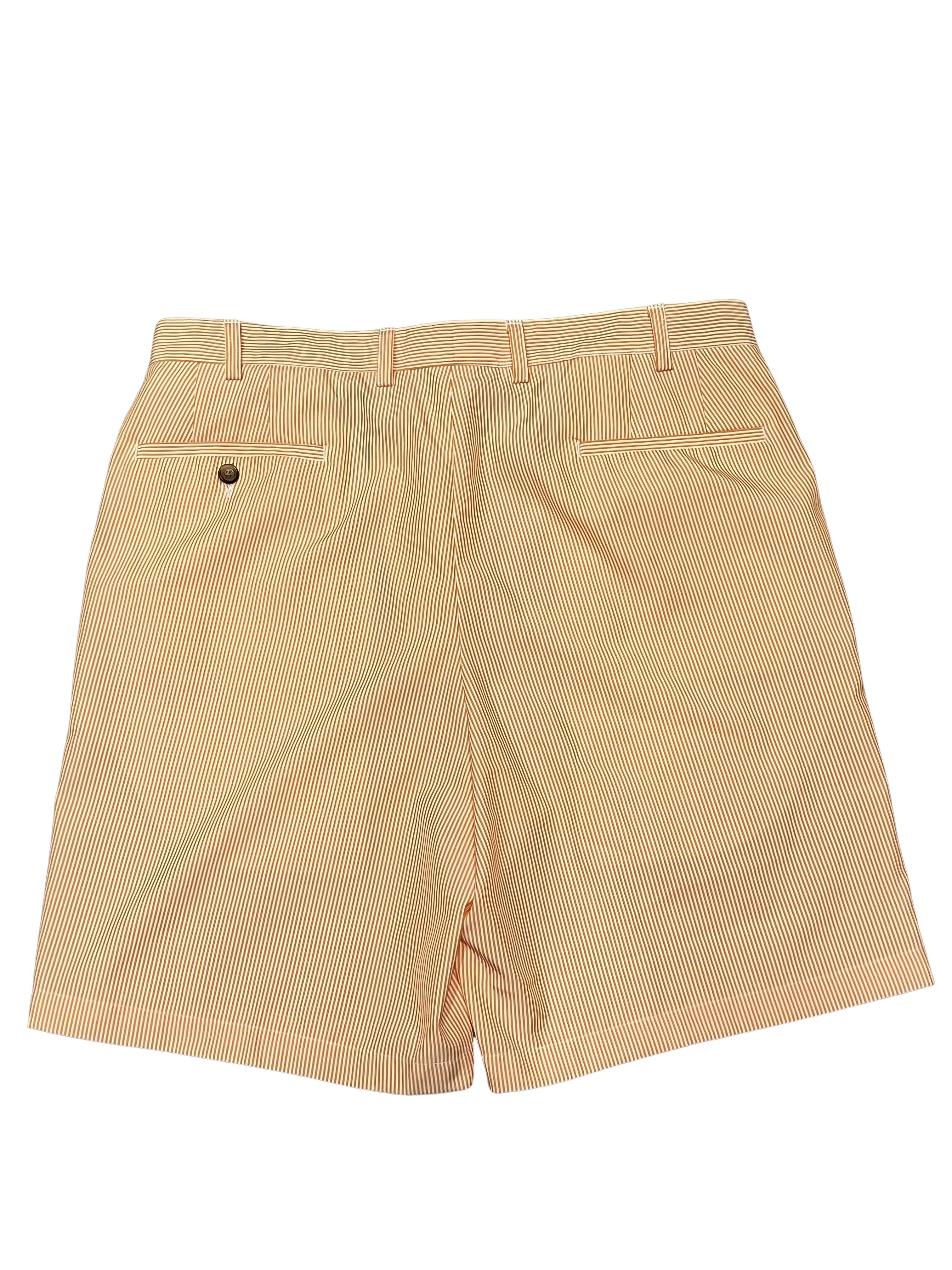 Donald Ross Men's Size 36 Orange Striped Seersucker Golf Shorts