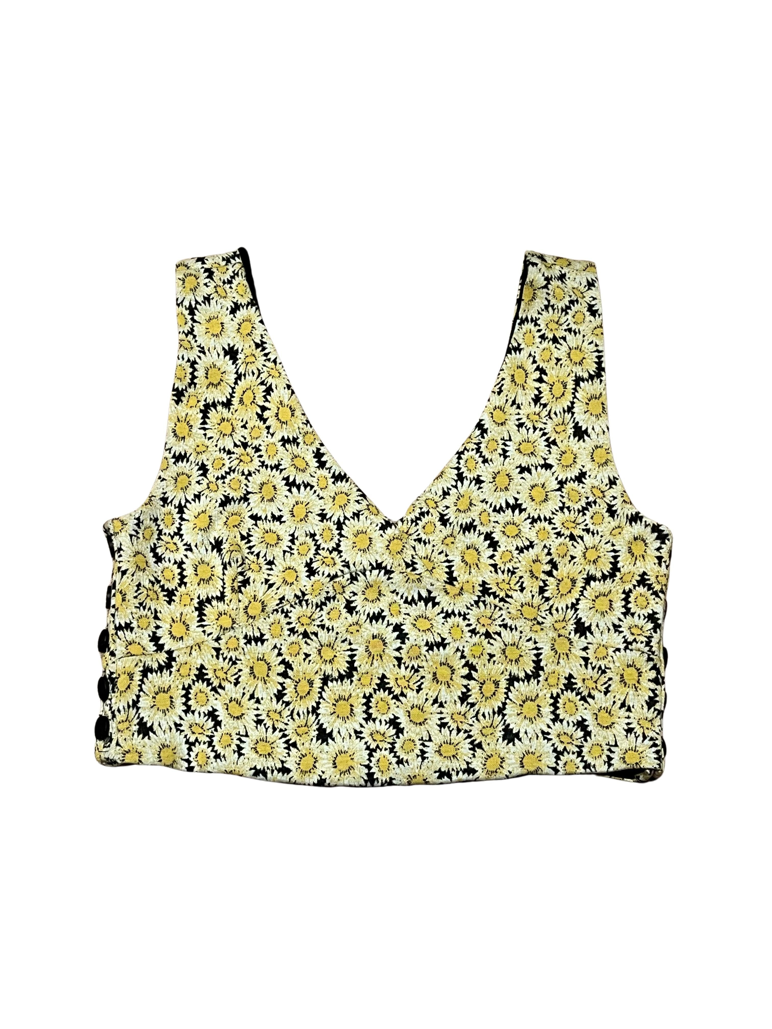 Maeve by Anthropologie Daisy Floral Crop Top Sz Large