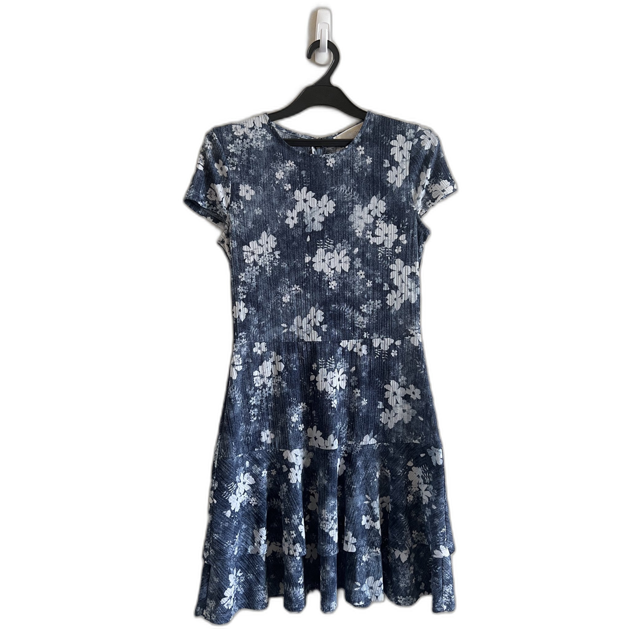 Michael Kors Blue Floral Fit & Flare Dress - Size S