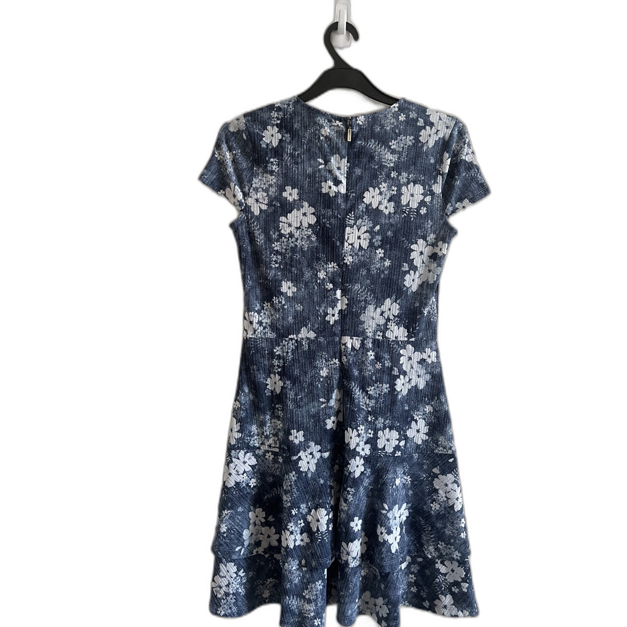 Michael Kors Blue Floral Fit & Flare Dress - Size S
