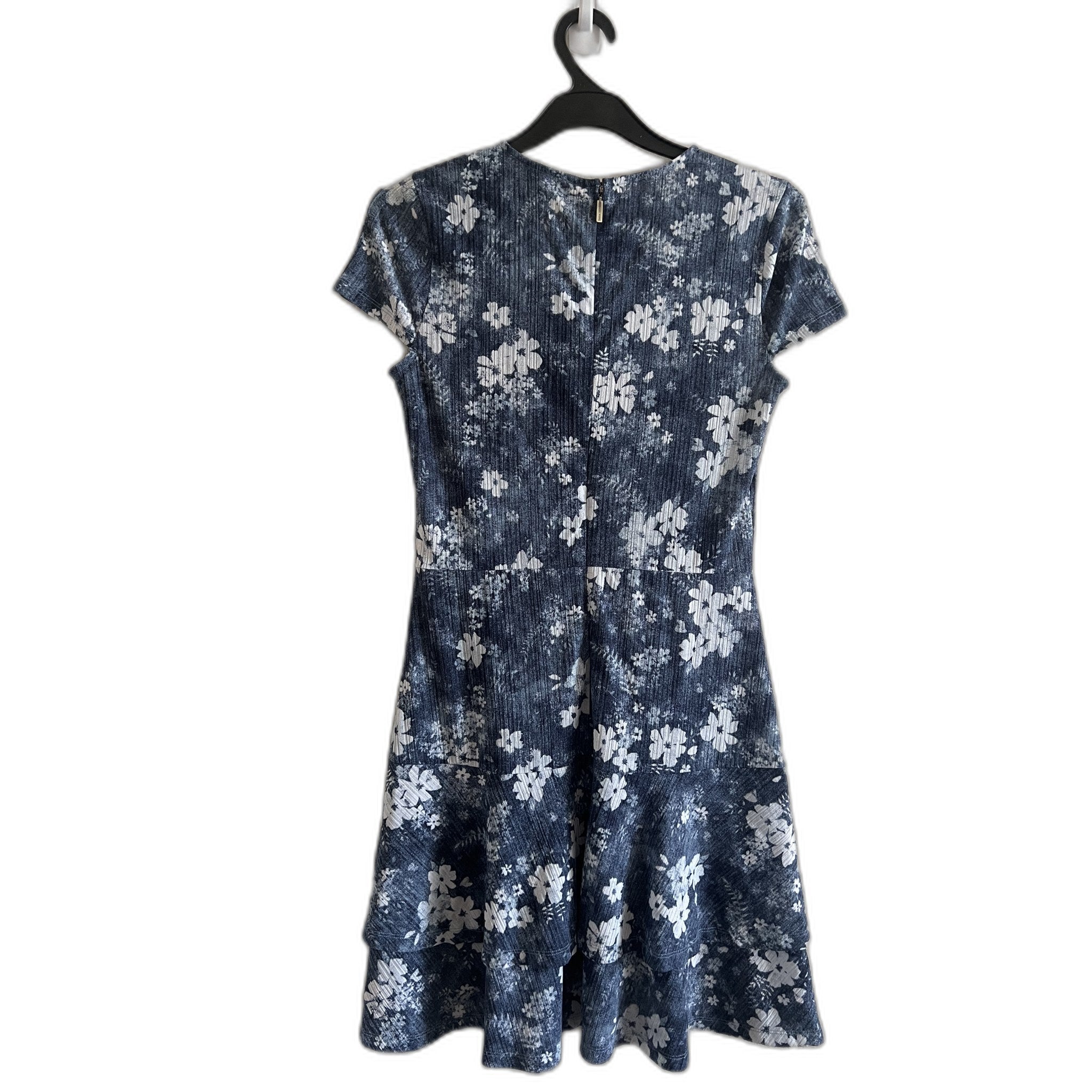 Michael Kors Blue Floral Fit & Flare Dress - Size S