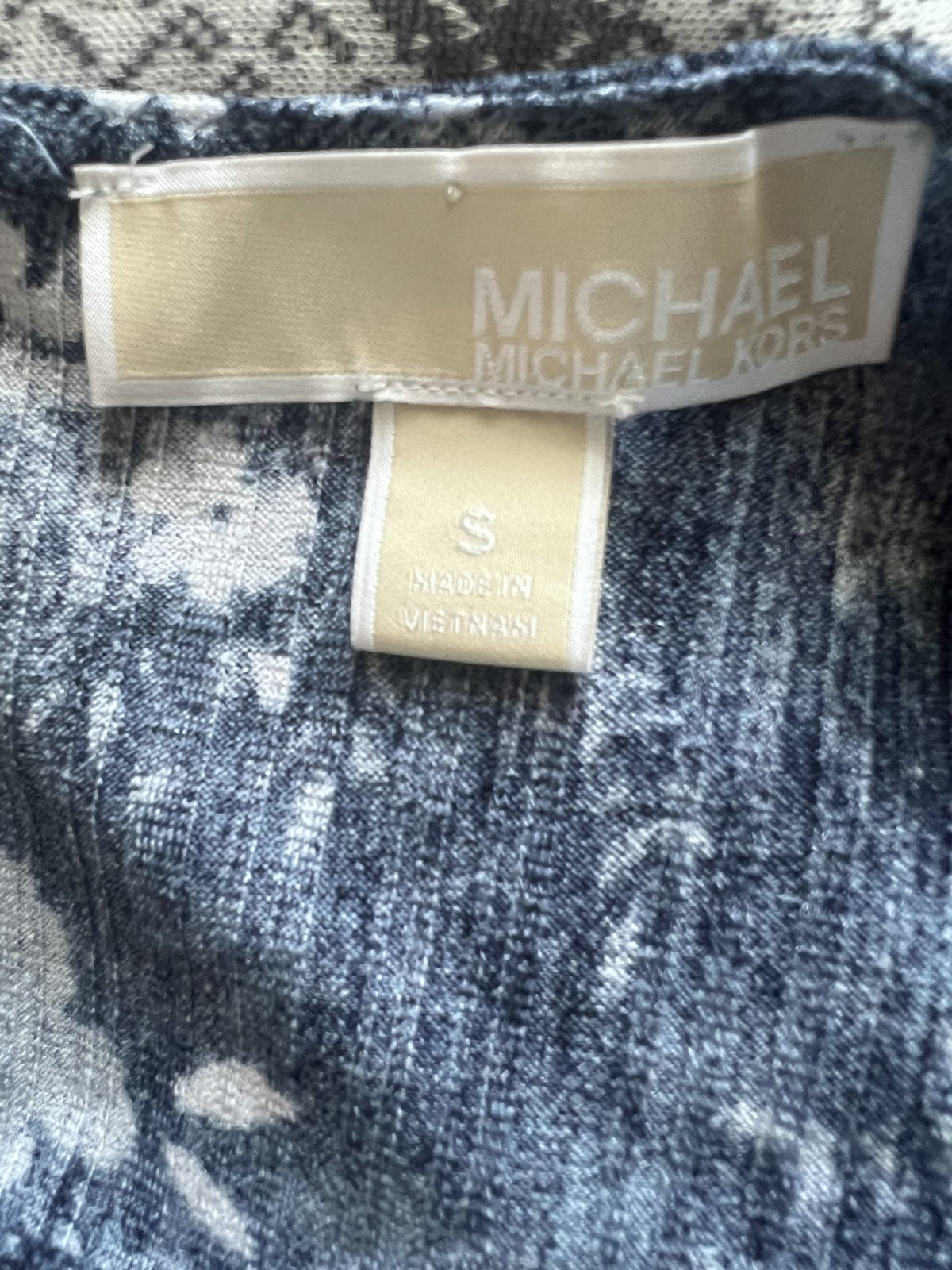 Michael Kors Blue Floral Fit & Flare Dress - Size S