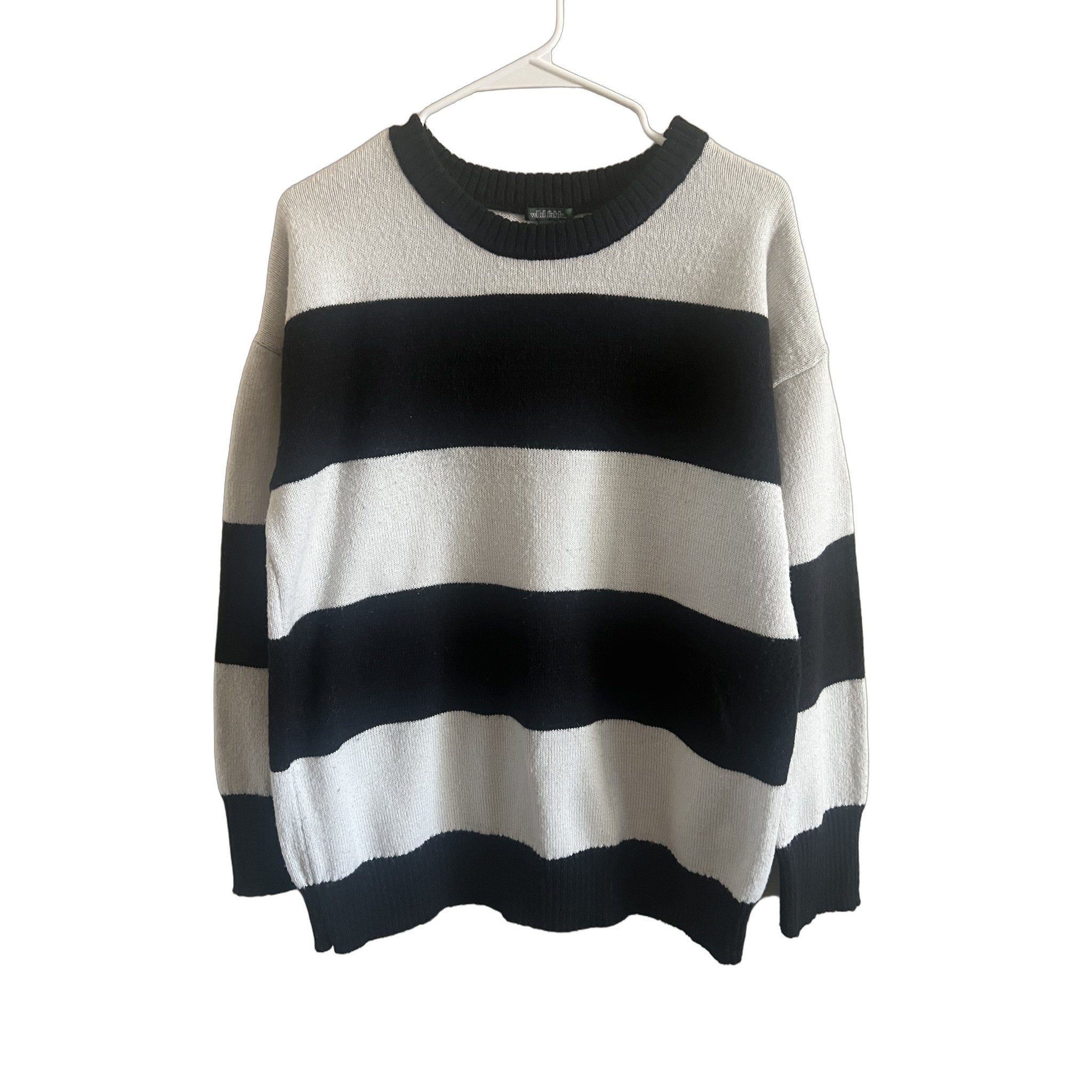 Wild Fable Black & White Striped Sweater - Women's Large