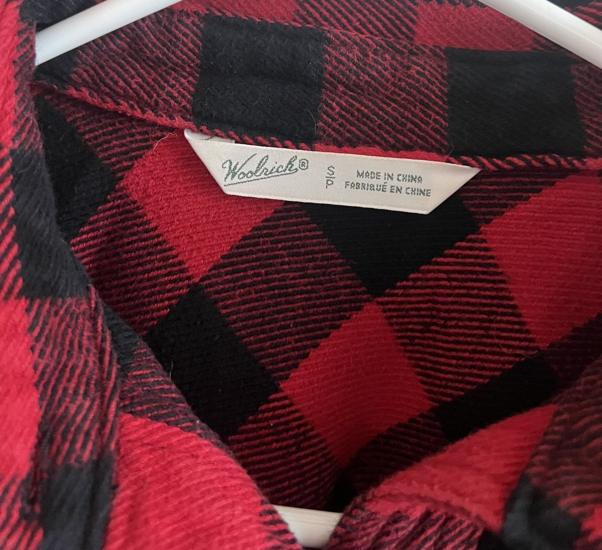 Woolrich Red & Black Buffalo Plaid Flannel Shirt Size S