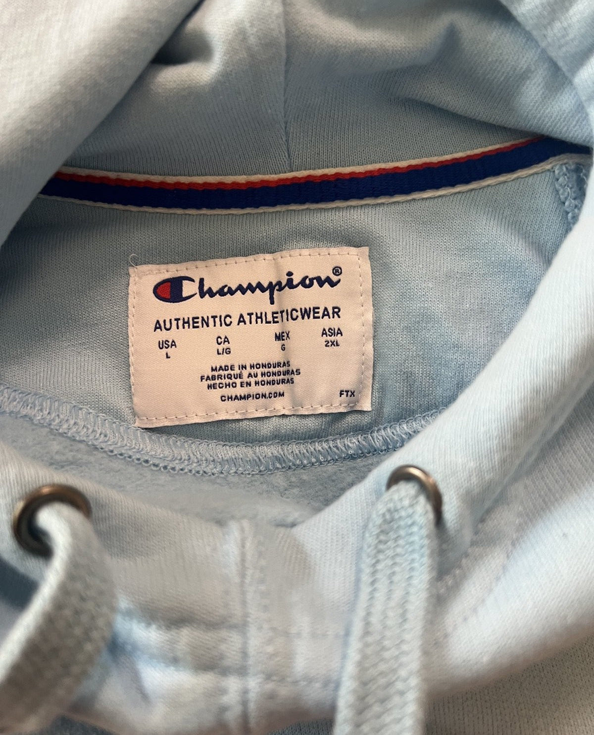 Champion Authentic Athleticwear Light Blue Pullover Hoodie Size L