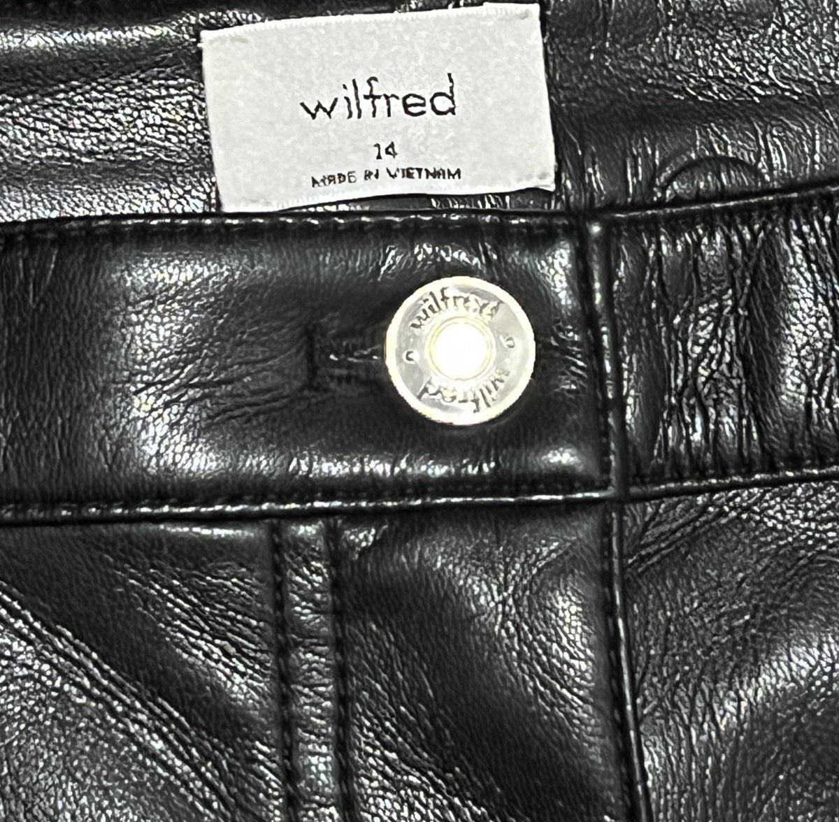 Wilfred Black Faux Leather Pants - Size 14