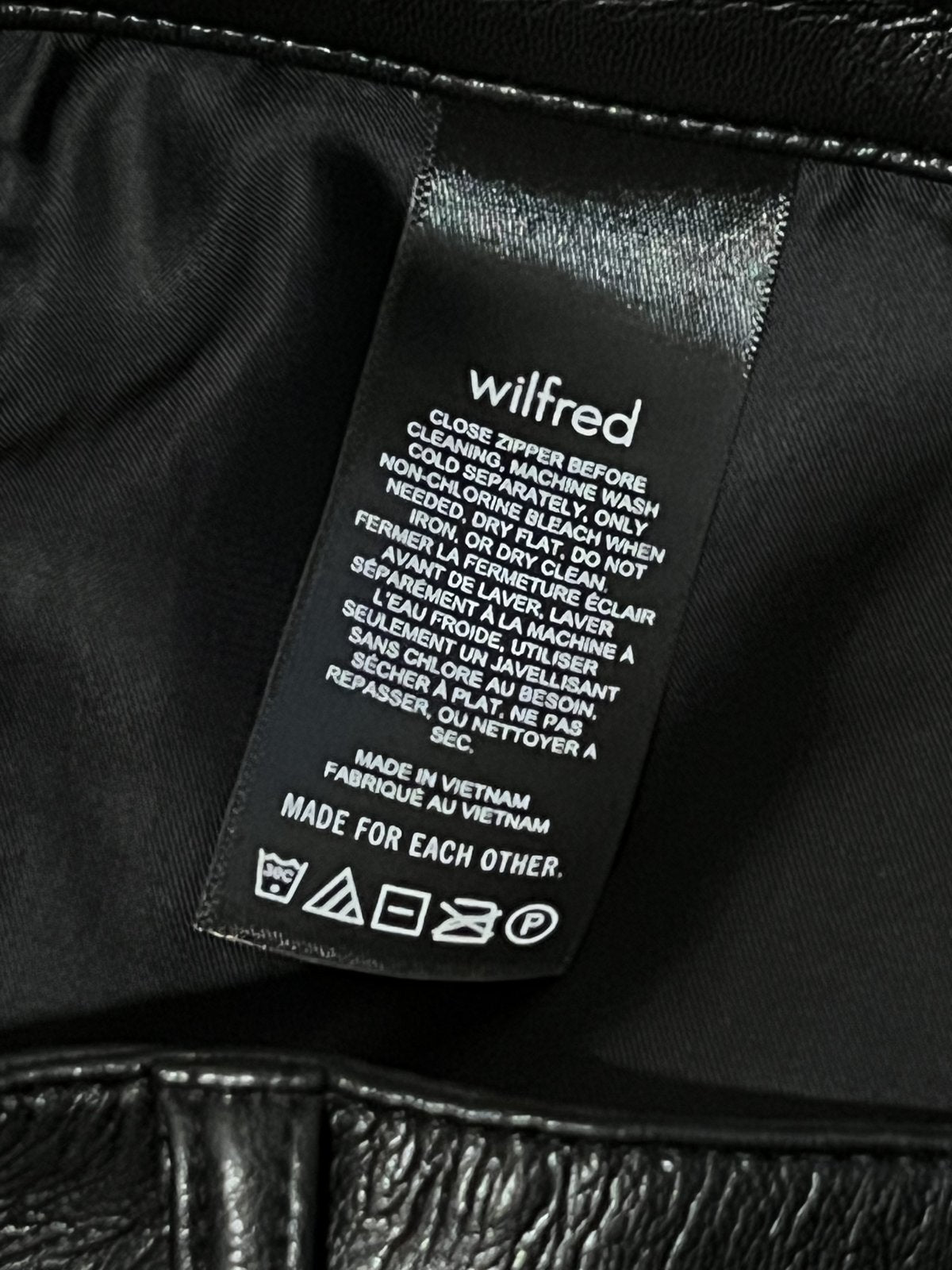 Wilfred Black Faux Leather Pants - Size 14