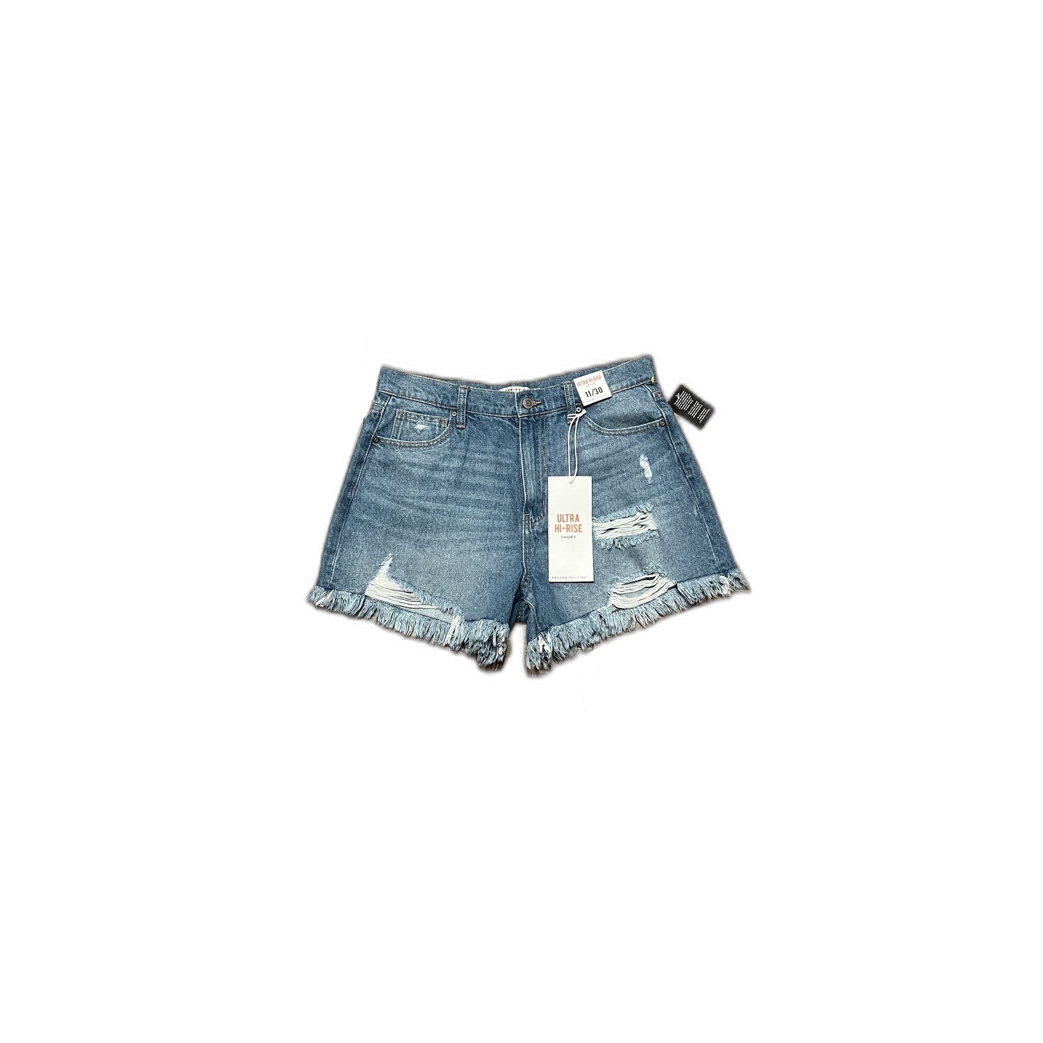 Celebrity Pink Ultra Hi-Rise Distressed Denim Shorts Size 11/30 NWT