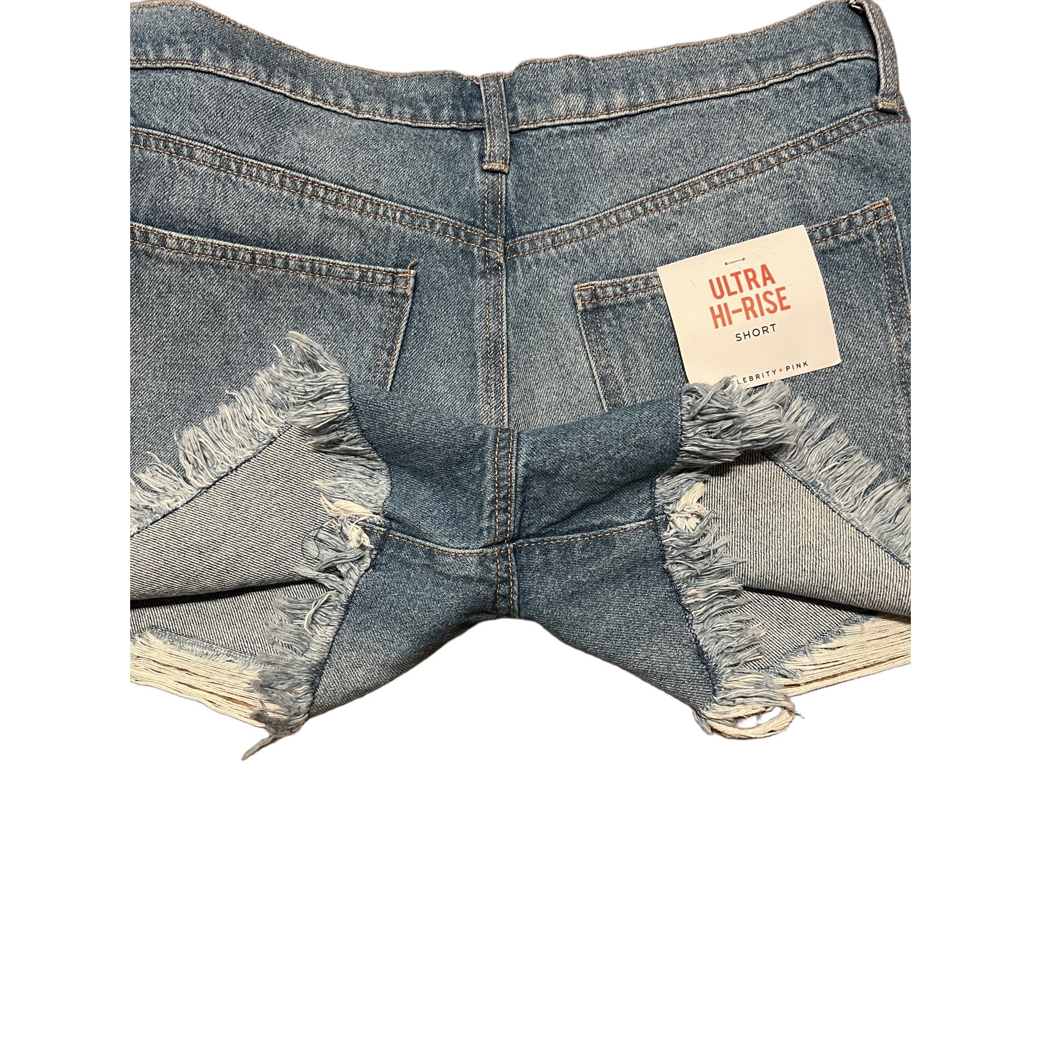 Celebrity Pink Ultra Hi-Rise Distressed Denim Shorts Size 11/30 NWT