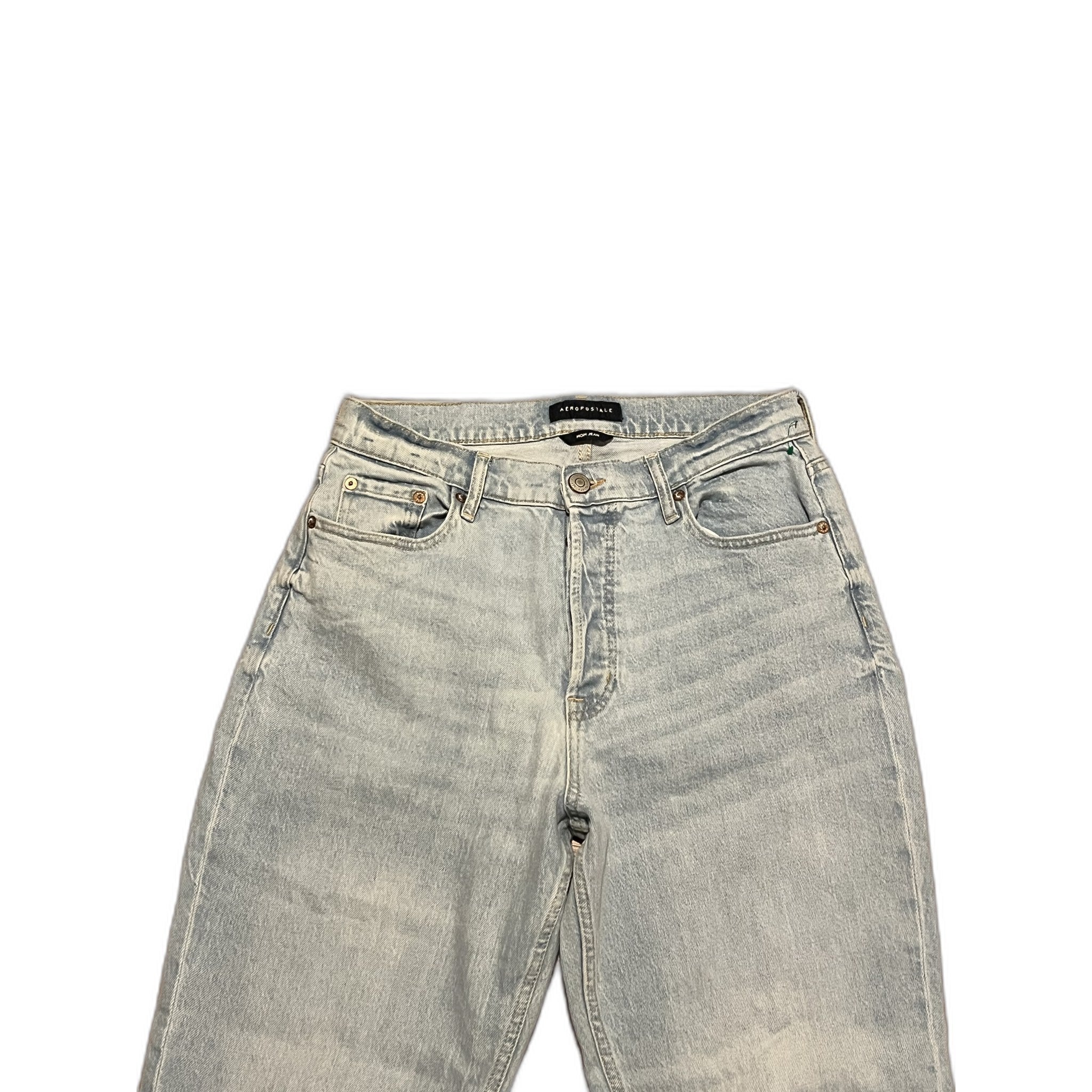 Aeropostale Mom Jean Light Wash High-Rise Denim